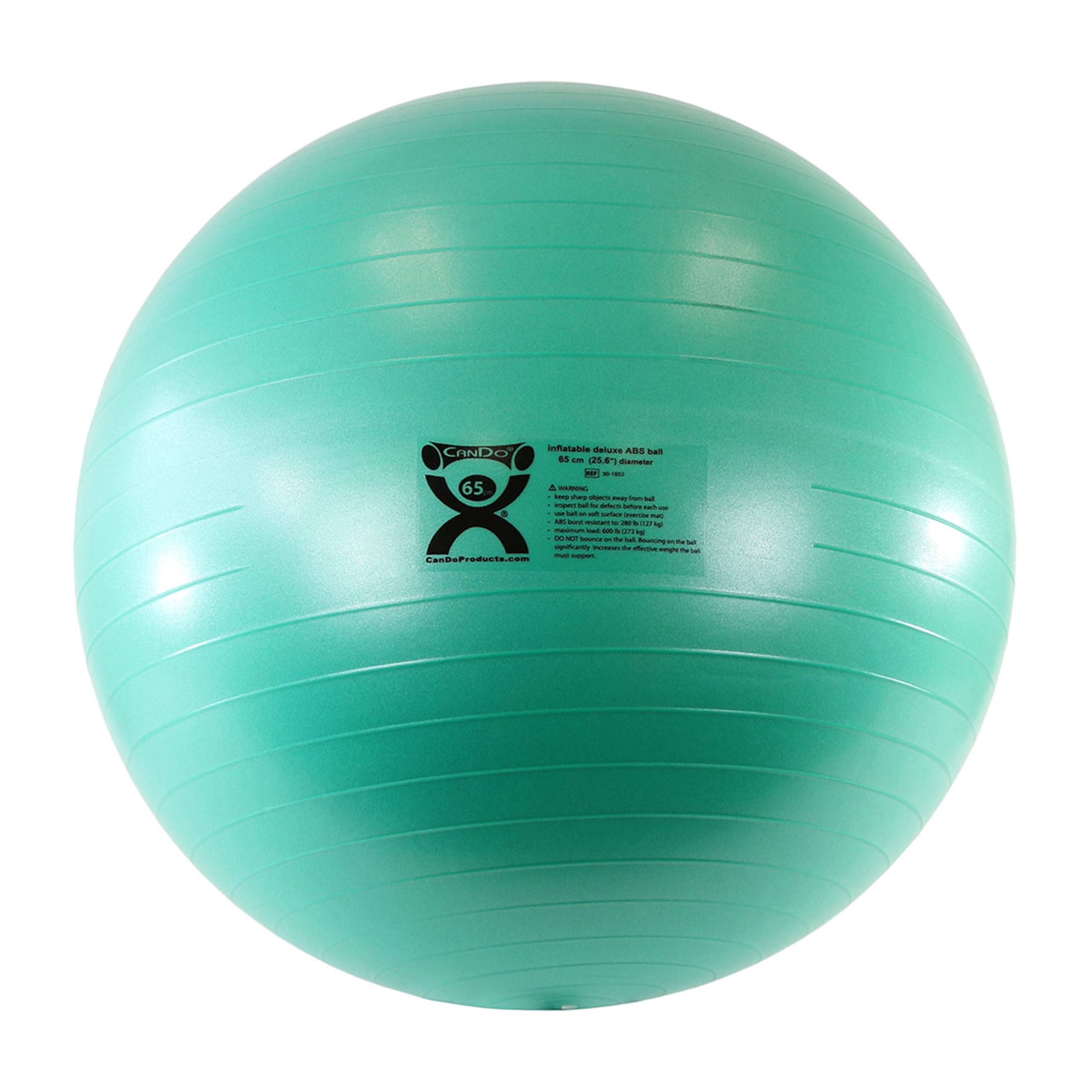 CanDo Inflatable Exercise Ball - Green 25.6", Durable Extra Thick Non-Slip Stability Ball for Core Workouts, Yoga, Pilates, Active Seating, Physical Therapy, Pregnancy, Home Gym, Flexibility