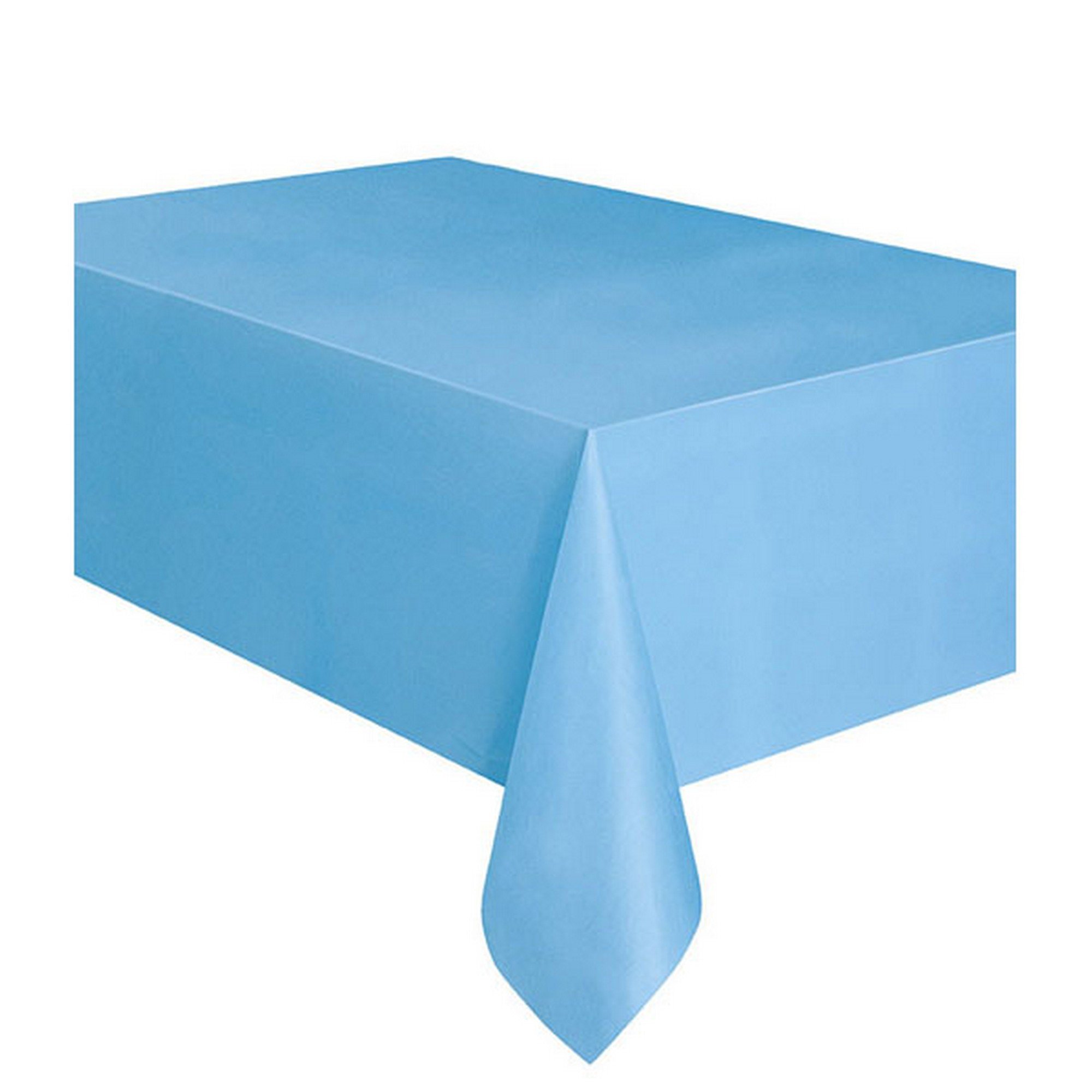 Solid Powder Blue Rectangular Plastic Table Cover (137cm x 274cm) 1 Count - Elegant & Durable Tablecloth for Parties, Events, and Home Use