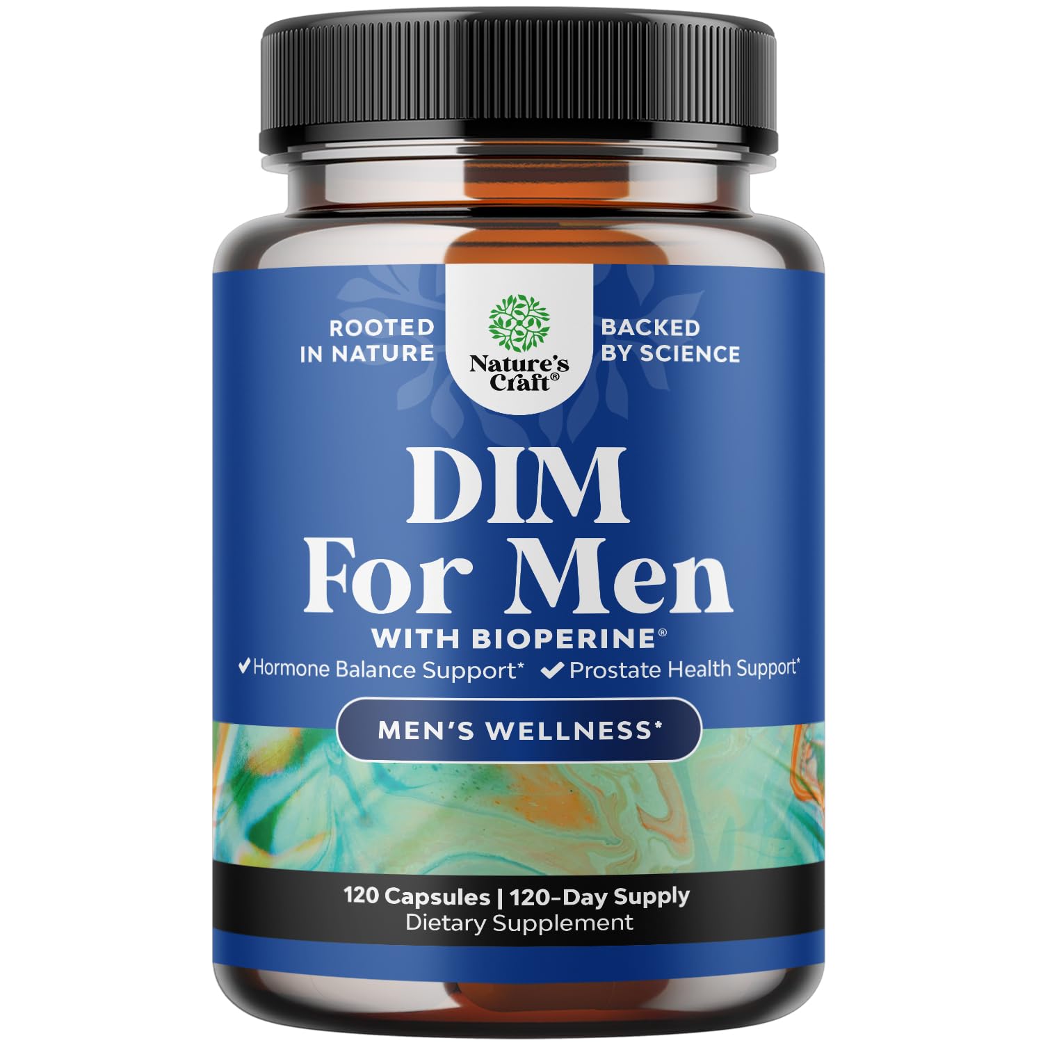 DIM Supplement for Men - Diindolylmethane Estrogen Blocker for Men Complex with DIM 200mg Panax Ginseng Grapeseed Astragalus & BioPerine - Hormone Balancing Aromatase Inhibitor DIM for Men (4 Months)