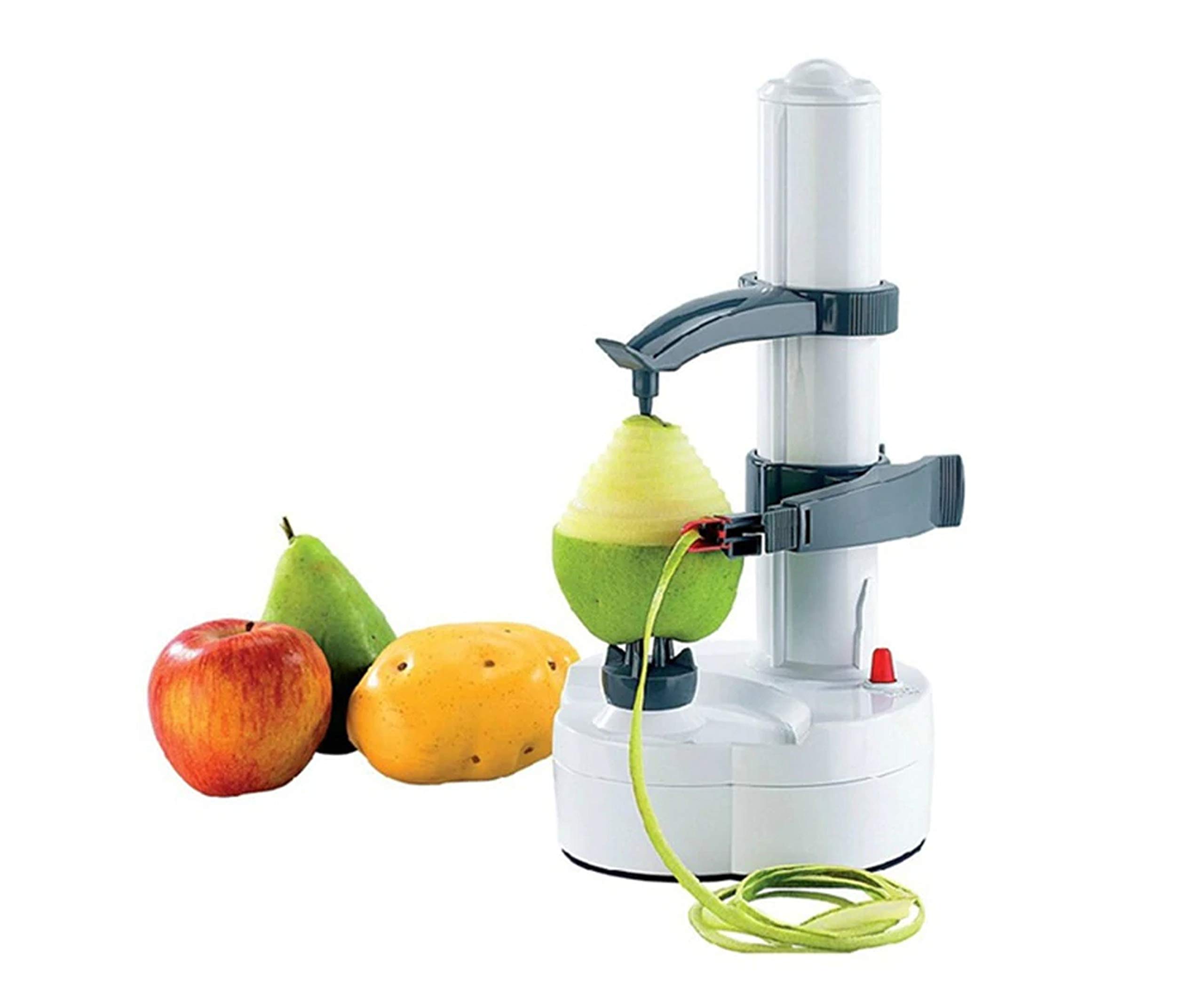 Neez Electric Potato Peeler - Automatic Apple Peeling Machine with 3 Blades - Electronic Fruit Corer, & Cutter with Power Cord - Rotating Peelers