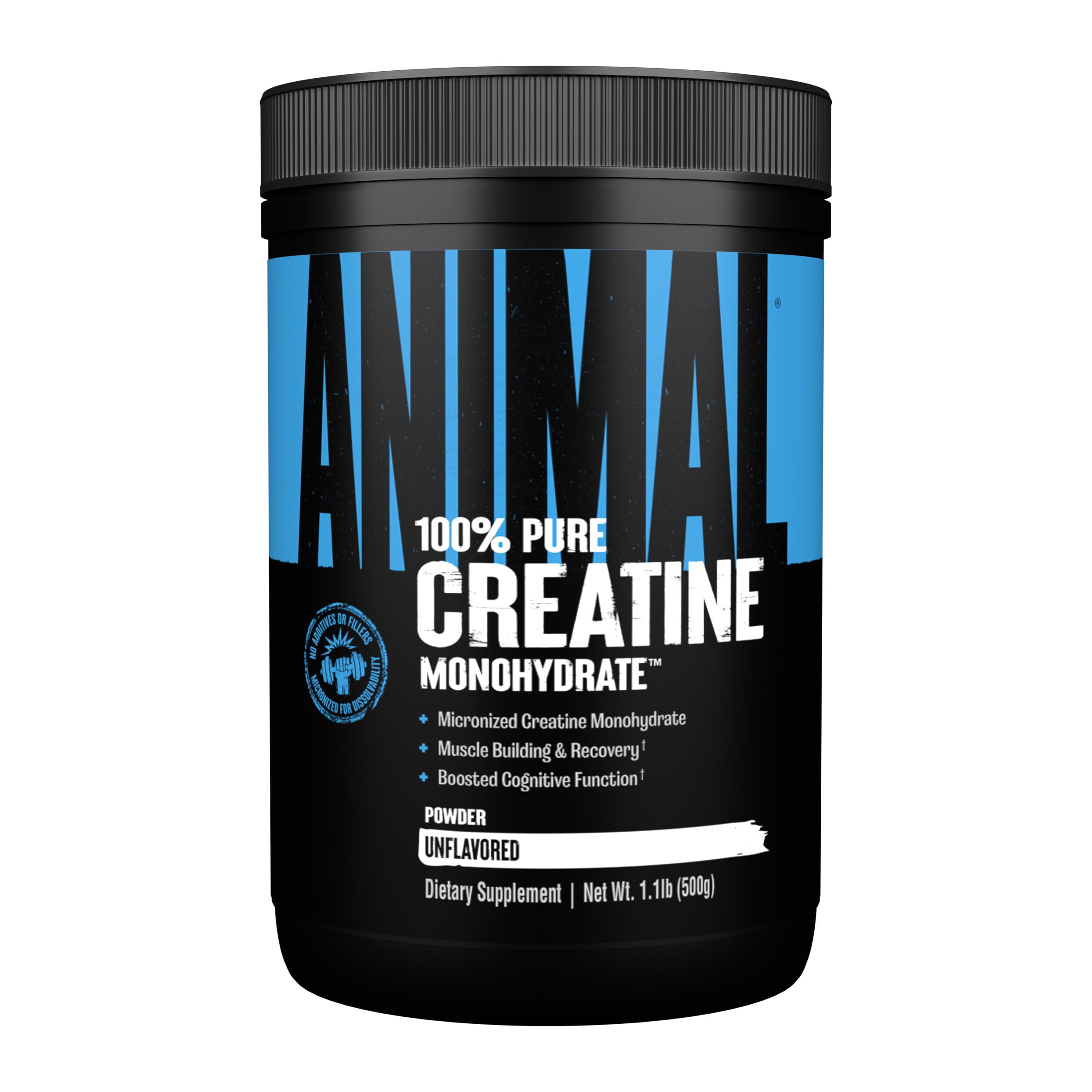 AnimalMicronized Creatine – Delay Muscle Fatigue, Enhance Endurance, Boost Strength – Creatine Monohydrate Supplement for Men & Women – 500g