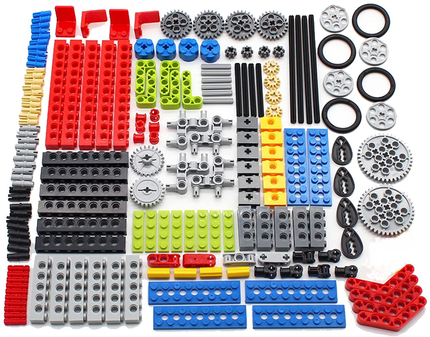 182PCS Gear and Axle Set for Technic Parts Compatible with Major Brand Technic Parts, DIY Gears Assortment Pack(Liftarm, Pins, Axles, Connectors) for Technic Building Blocks Set