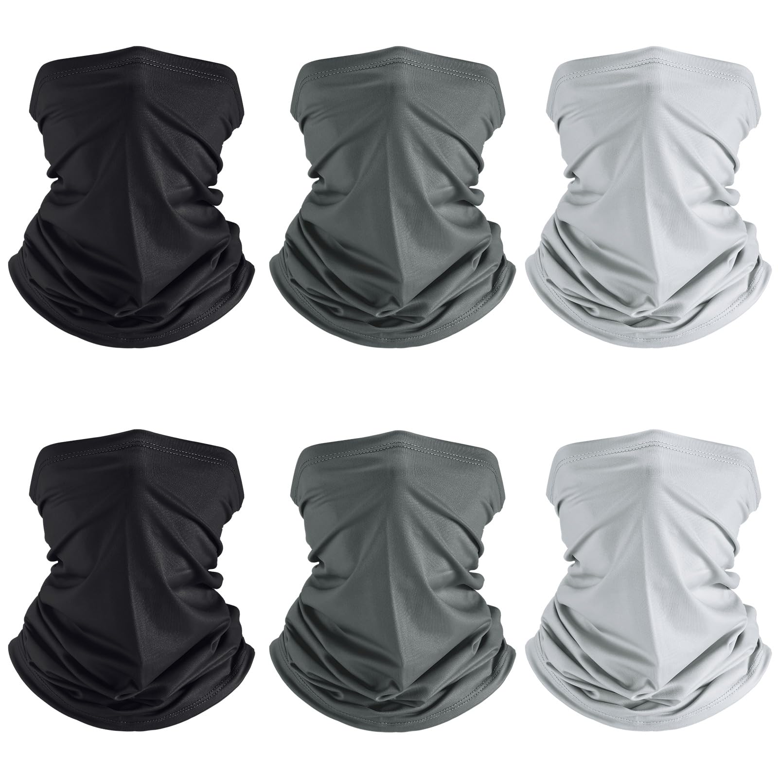 Geyoga6 Pieces Summer UV Protection Cooling Neck Gaiter Face Clothing Neck Gaiter Scarf Sunscreen Breathable Bandana