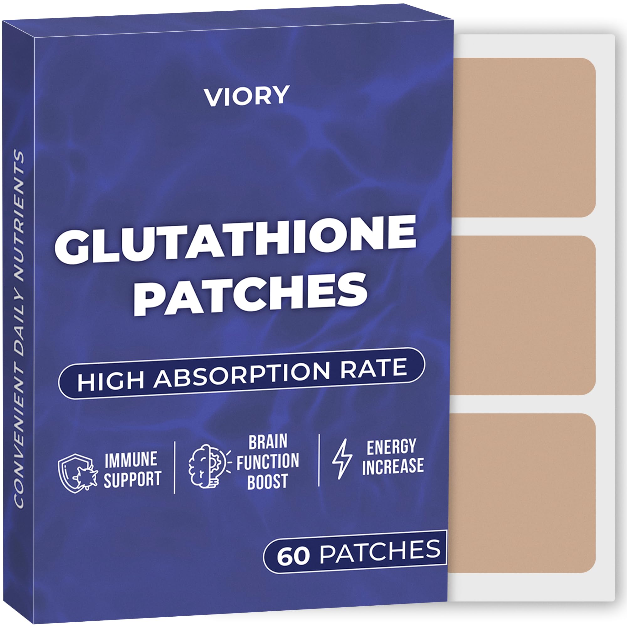 Glutathione Patches (Pack of 60) - 100% Natural Patch for Women and Men - Energy, Focus & Body Support - Enhanced Formula