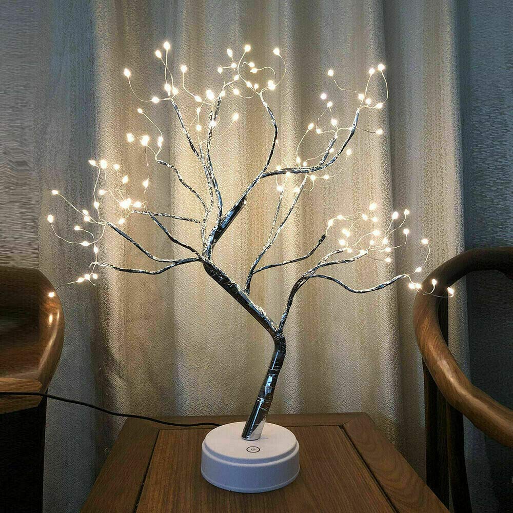 Tree Lamp Lighted Birch Tree 108 LED Twig Tree with Lights up 20 Inches Tree Pre Lit Birch Tree USB & Battery Operated Upgraded Touch Switch Copper Wire Tree Branch Lights for Indoor Decoration