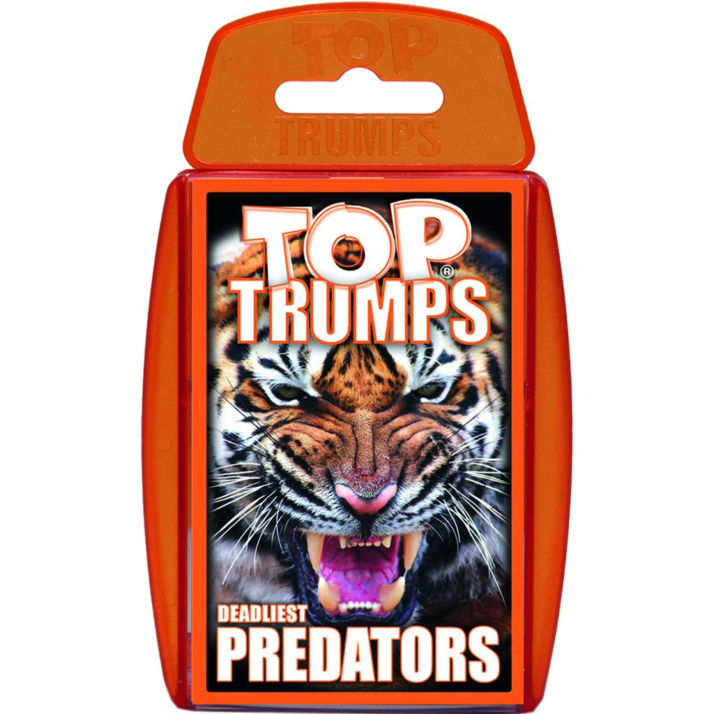 Top TrumpsPredators Top Trumps Classic Card Game, Learn facts about Killer Whales, Lions and Scorpions in this educational pack, great gift for aged 6 plus