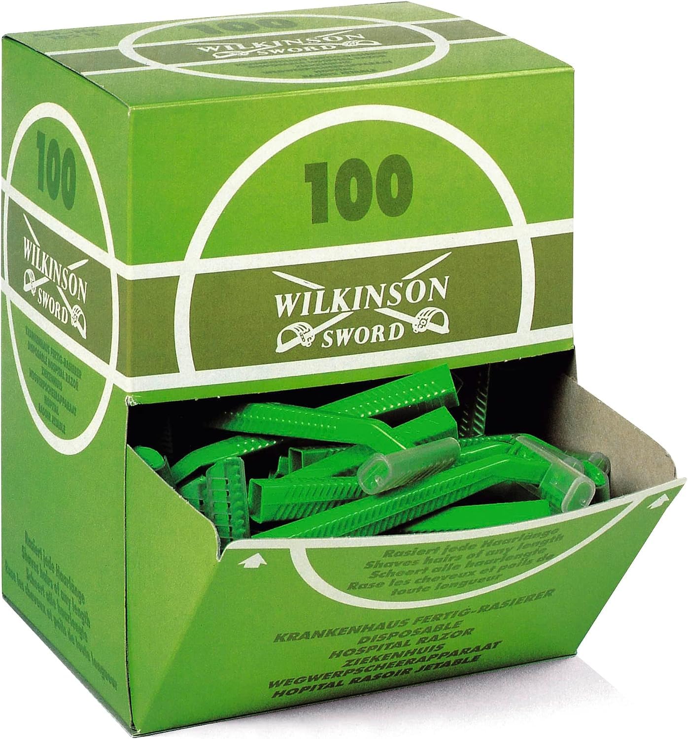 WilkinsonHospital – Disposable Razors with Function RETRACTIL, Dispenser Box, Green