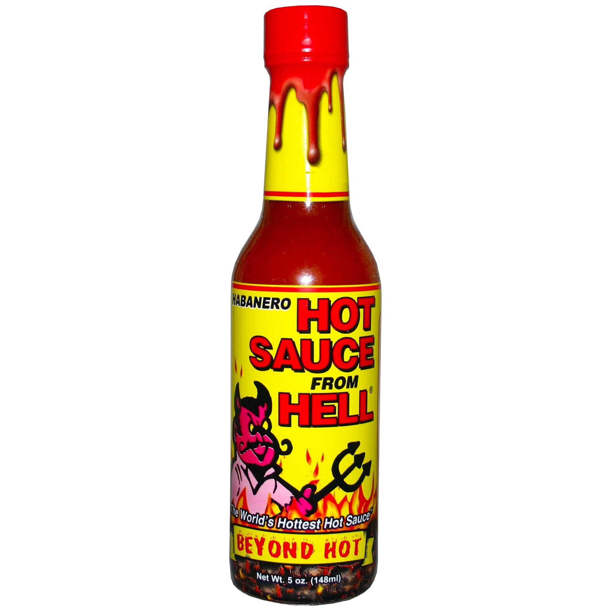 Habanero Spicy Hot Sauce From Hell - 5 oz. - Premium Gourmet Spicy Hot Habanero Sauce for Buffalo Wings, Steaks and Chili – Warning - Try if you Dare!