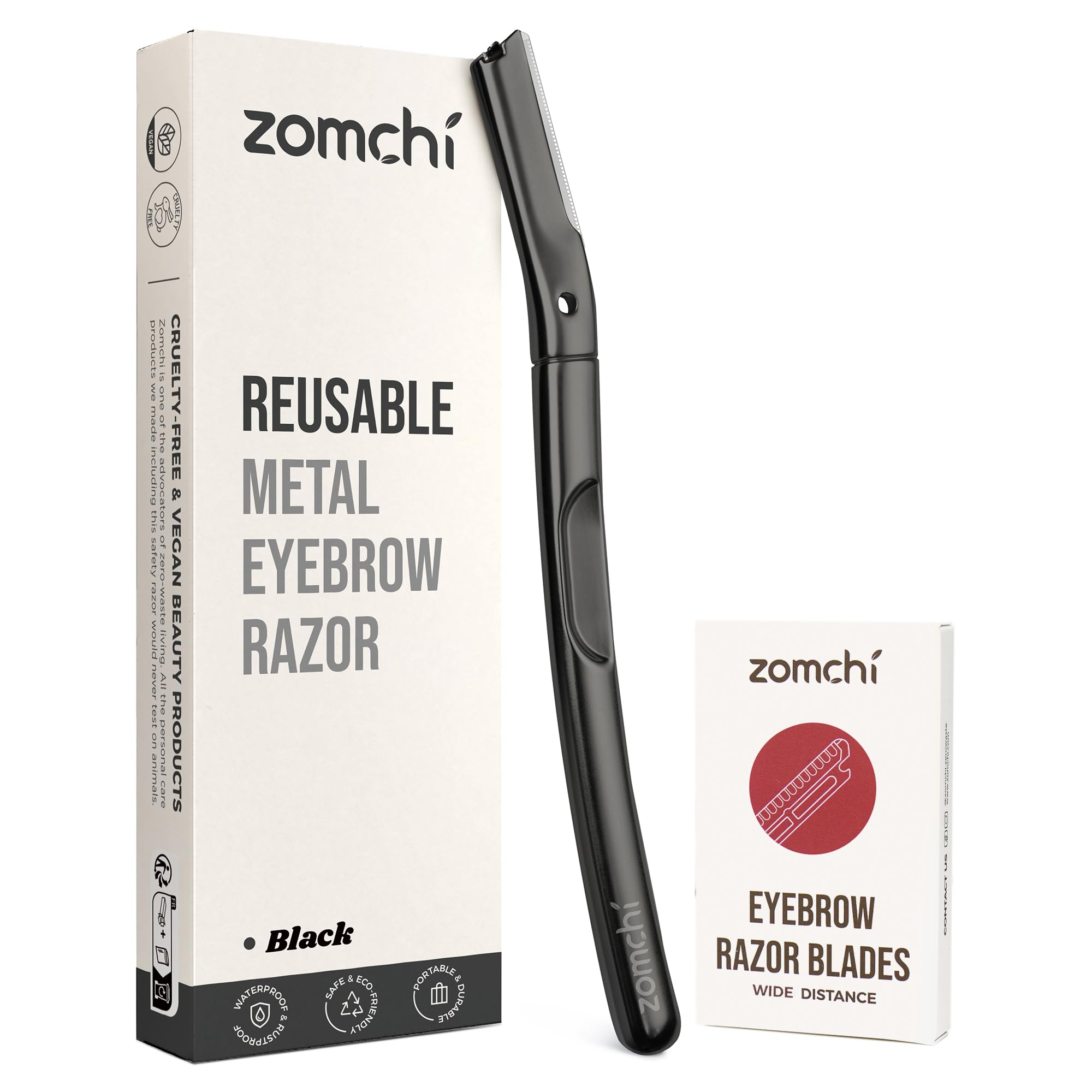 ZOMCHIBlack Dermaplaning Razor and 10pcs Wide Blade Refills