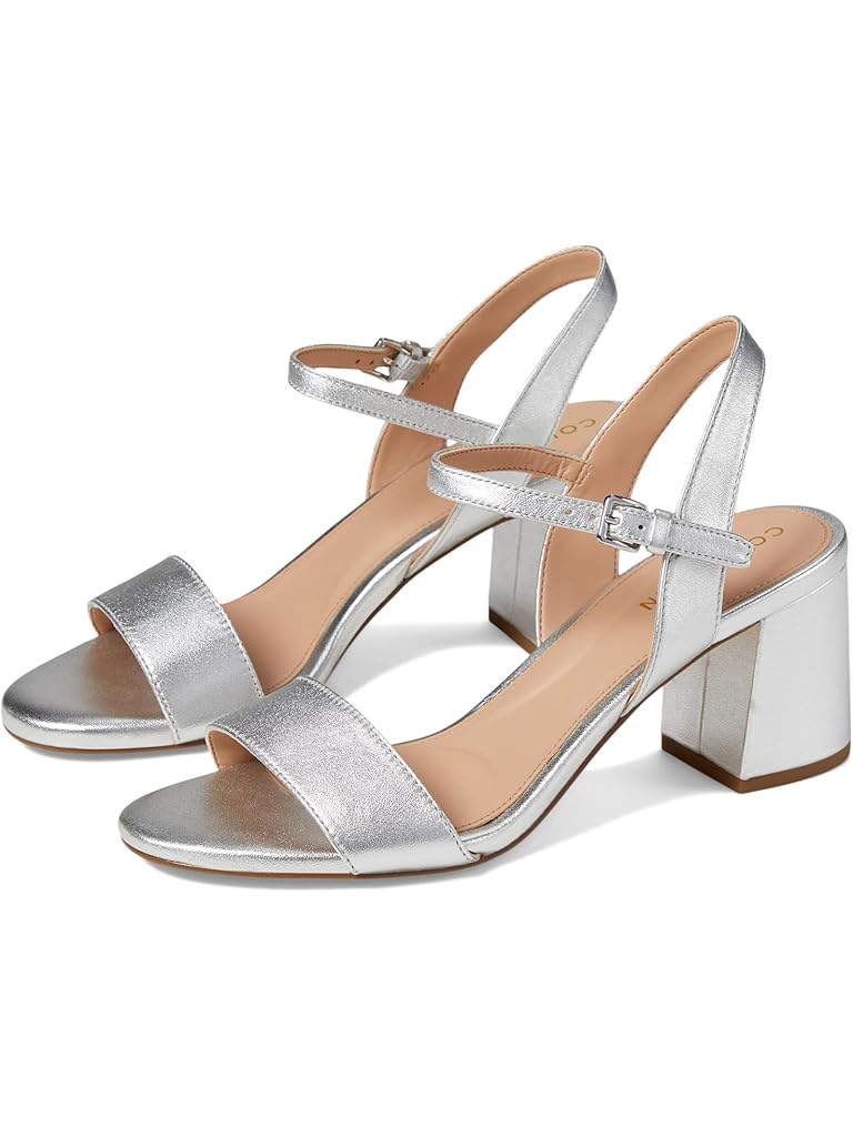 Silver Cole Haan Josie Block Heel Sandal (65 mm)