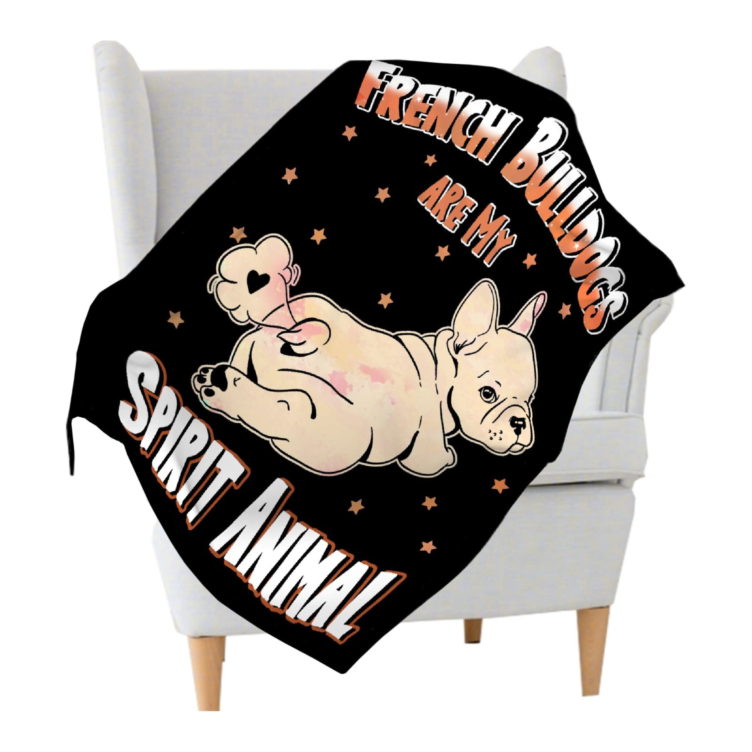 French Bulldog are My Spirit Animal Flannel Fleece Blanket for Boys Girls, Ultra Soft Fuzzy Warm Cozy Blanket and Throw for Newborns Crib Stroller 40"x30" for Toddlers Pets