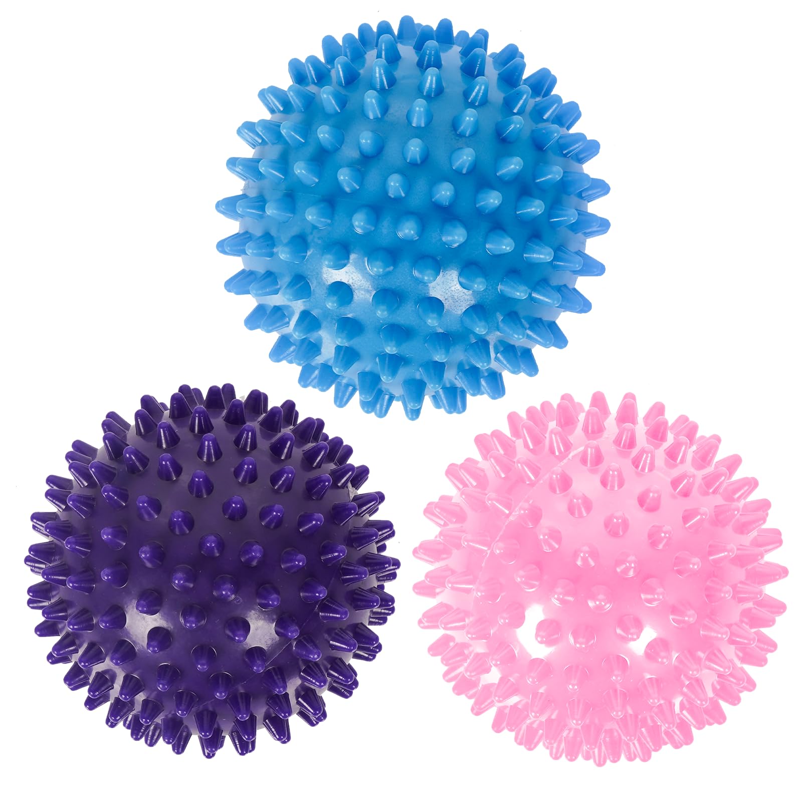 ZHAYAO 3 Pack Spiky Hard Massage Balls, Massager Rollers for Plantar Fasciitis,Muscle Soreness Massager Ball - Exercise, Neuro-Balance, Physical Therapy, 3 inches