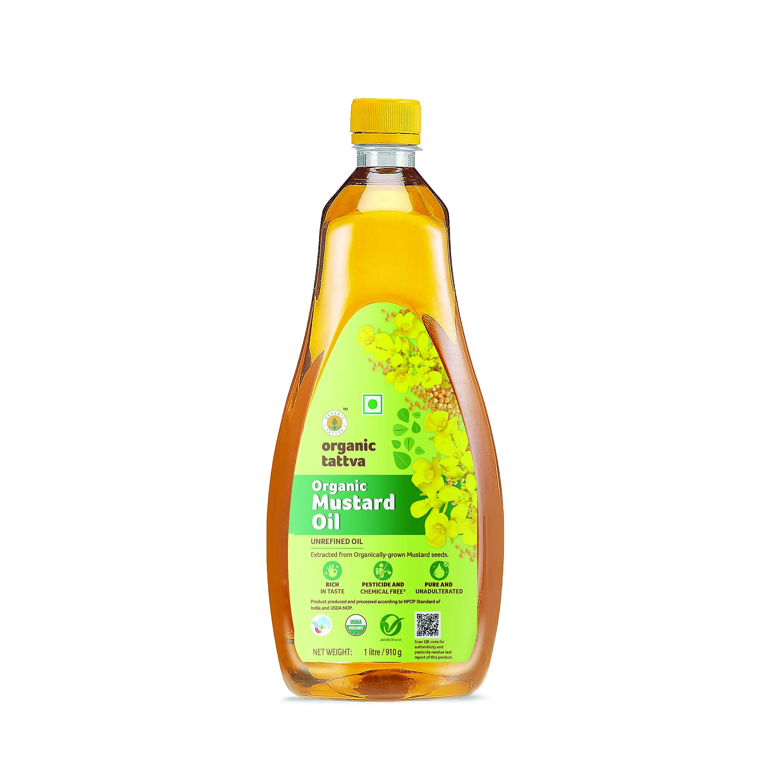 Organic Tattva, Organic Unrefined Mustard/Sarso Cooking Oil (1L)