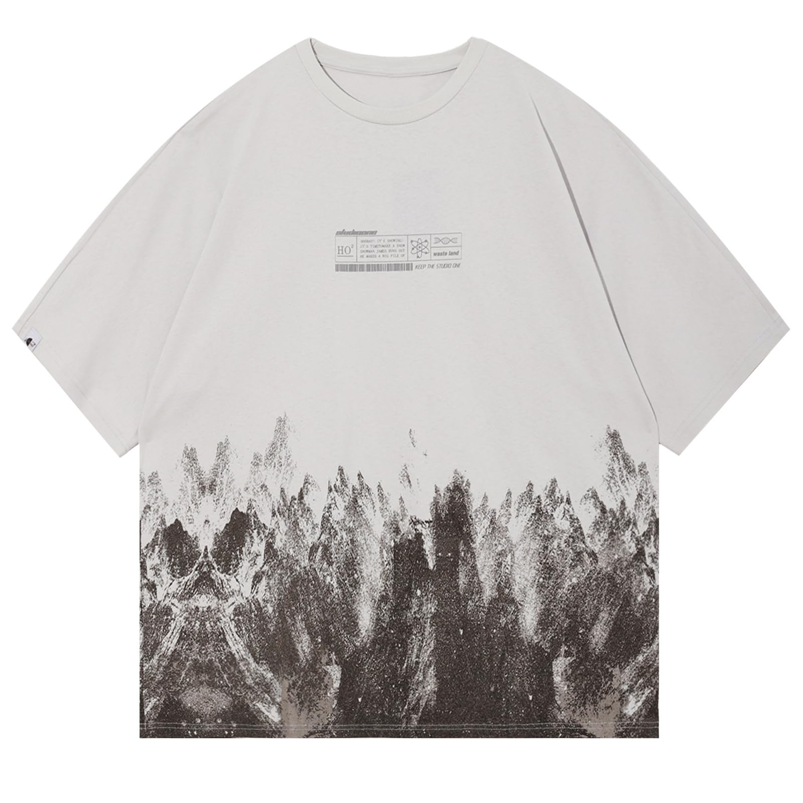 Vamtac Mens Oversized Graphic Tees Y2k Snow Mountain Graffiti Short Sleeve Shirts Streetwear Summer Tshirt Unisex