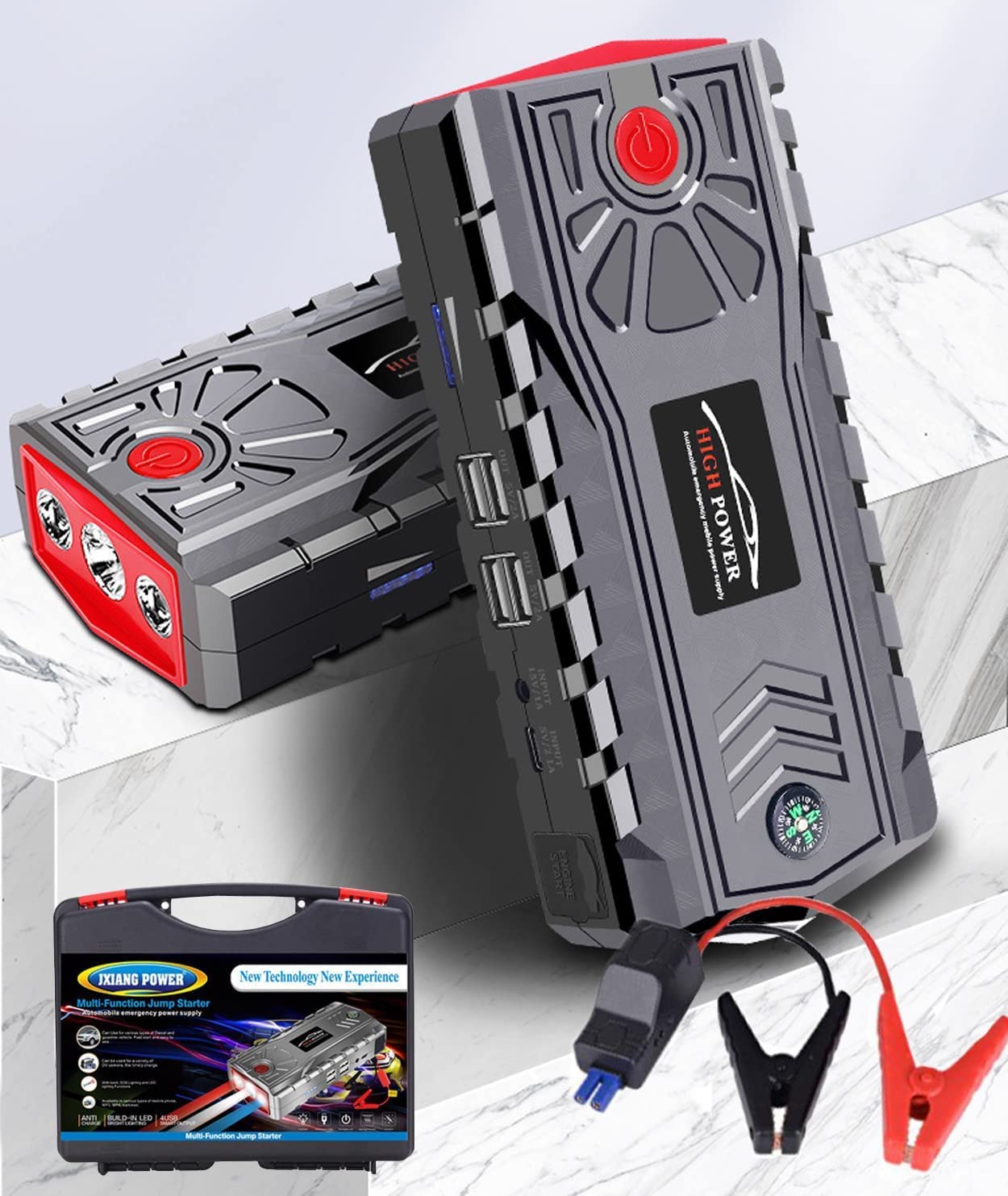 Car Jump Starter, 1200A Peak Portable Battery Jump Starter, 12V Battery Booster (up to 6.0L Gas, 4.0L Diesel Engine) 32000mAh Jumper Power Pack,LCD Screen