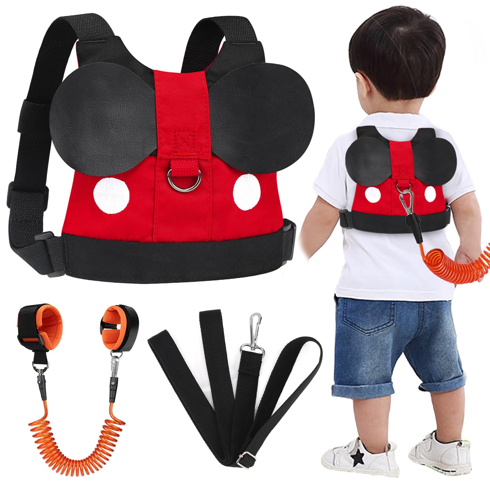 Accmor Toddler Leash Harness Baby Safety Harness Leash Child Anti Lost Wrist Link Cute Kid Safety Walking Assistant Strap Tether for 1-5 Years Boys and Girls to Zoo or Mall