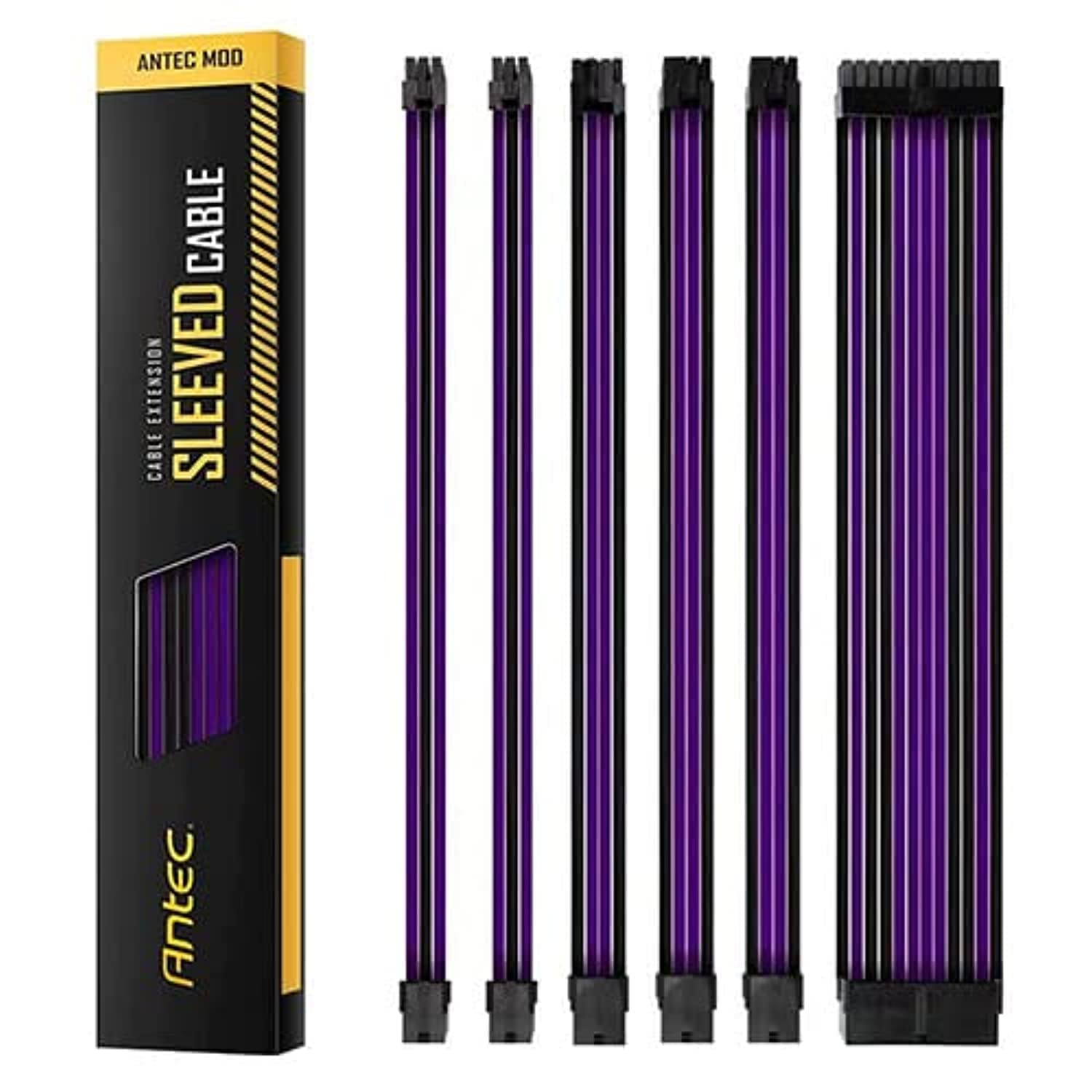 Antec Mod Sleeved Power Supply Cable Extension Kit ATX/EPS 8-pin PCI-E/6-pin w/Combs Purple UV