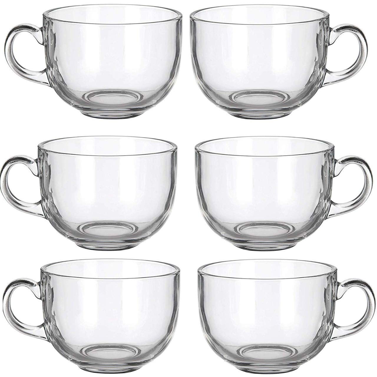 Toygully Rangdaar Glassware Tea Cup- 6 Pieces, White, 70 Ml