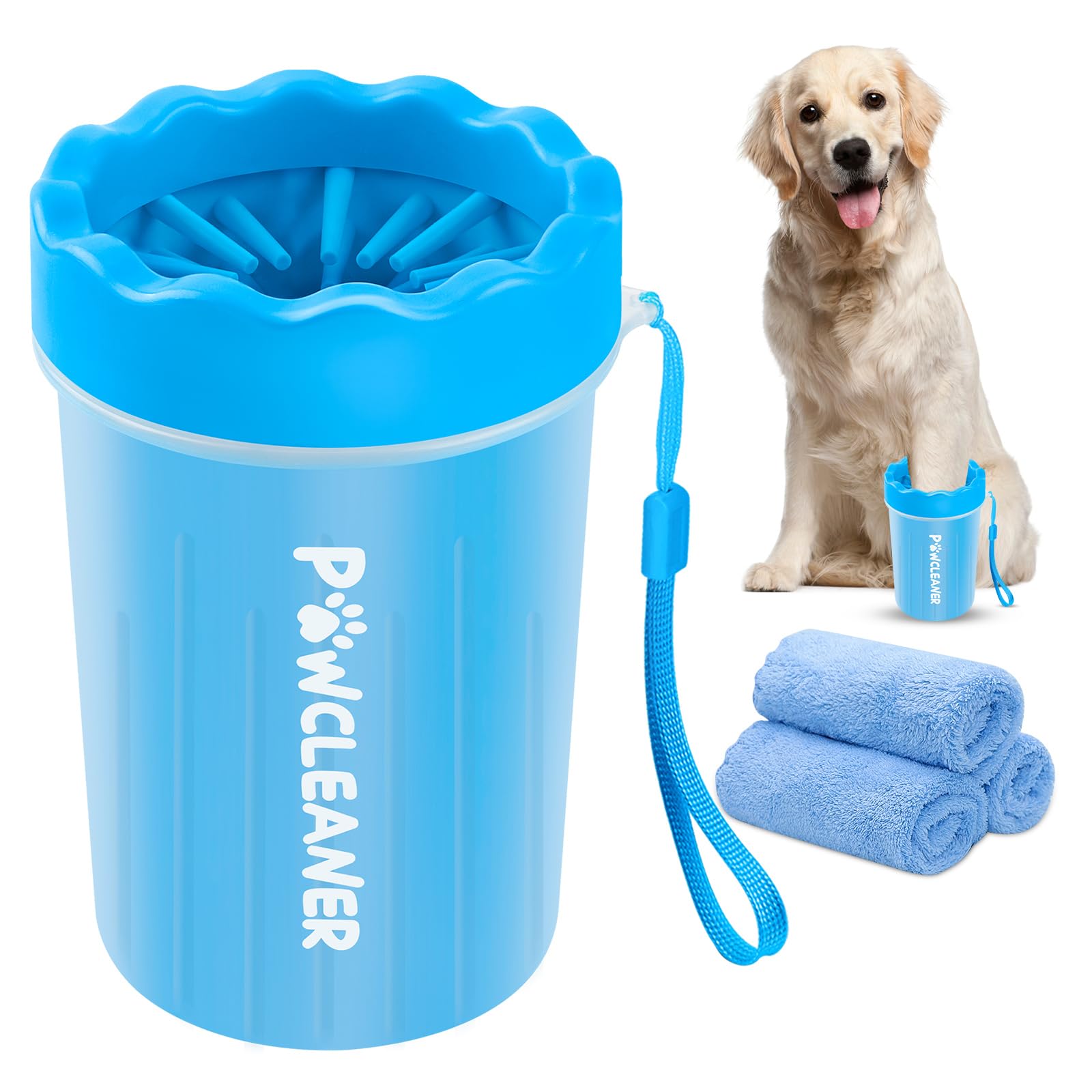 Dog Paw Cleaner, Washer, Buddy Muddy Pet Foot Cleaner for Small Medium Large Breed Dogs/Cats (with 3 absorbent towel)