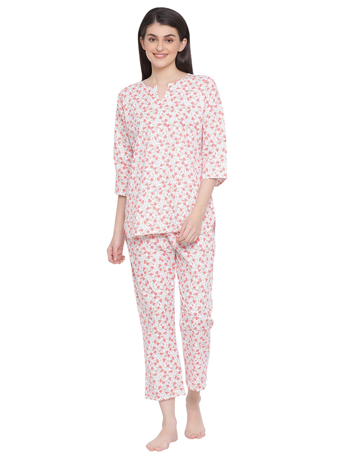 Clovia Women's Cotton Print Me Pretty Top & Pyjama Set