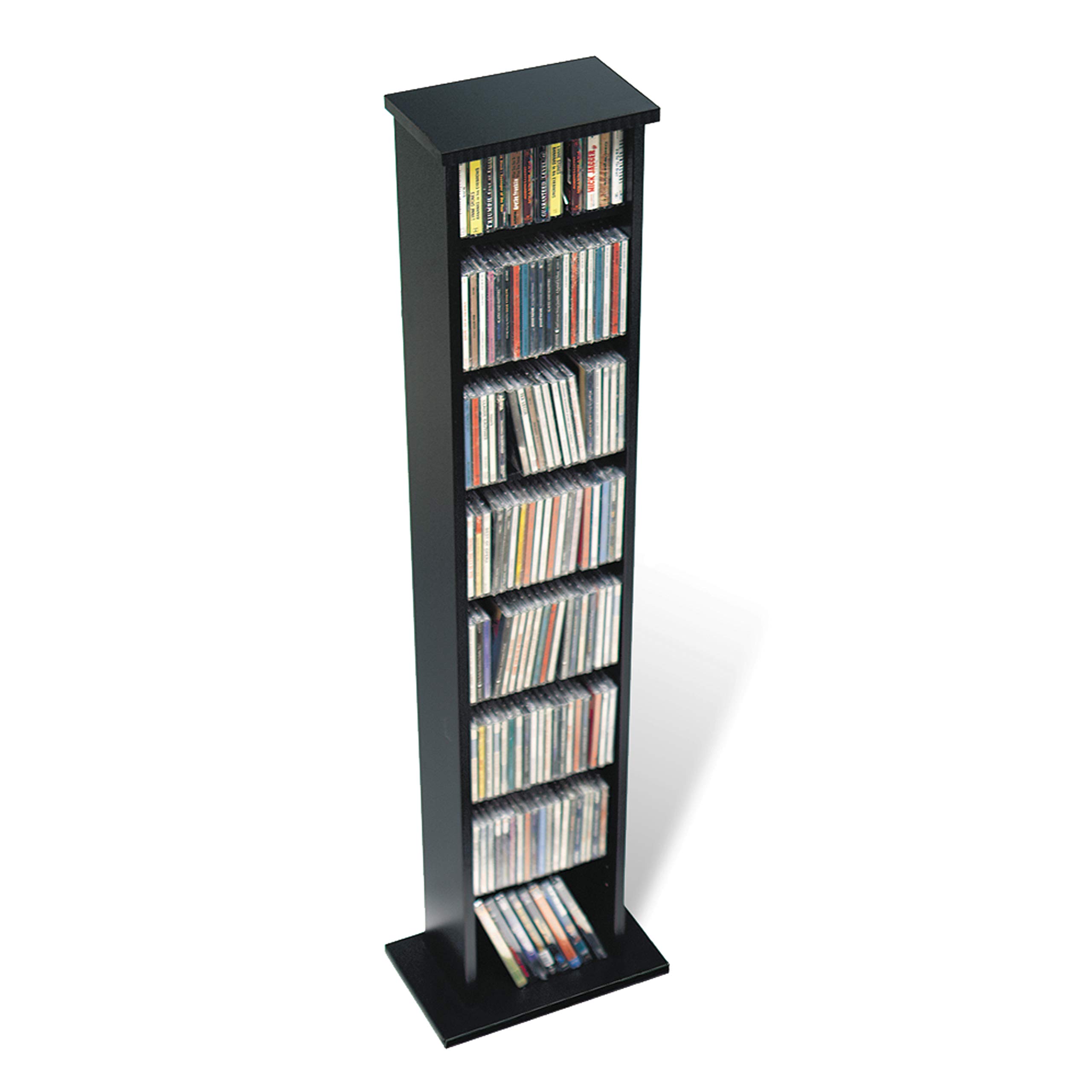 Slim Multimedia Storage Tower in Black Finish