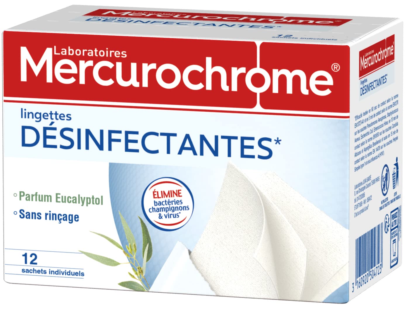 Mercurochrome Disinfectant Wipes 12 Individual Sachets