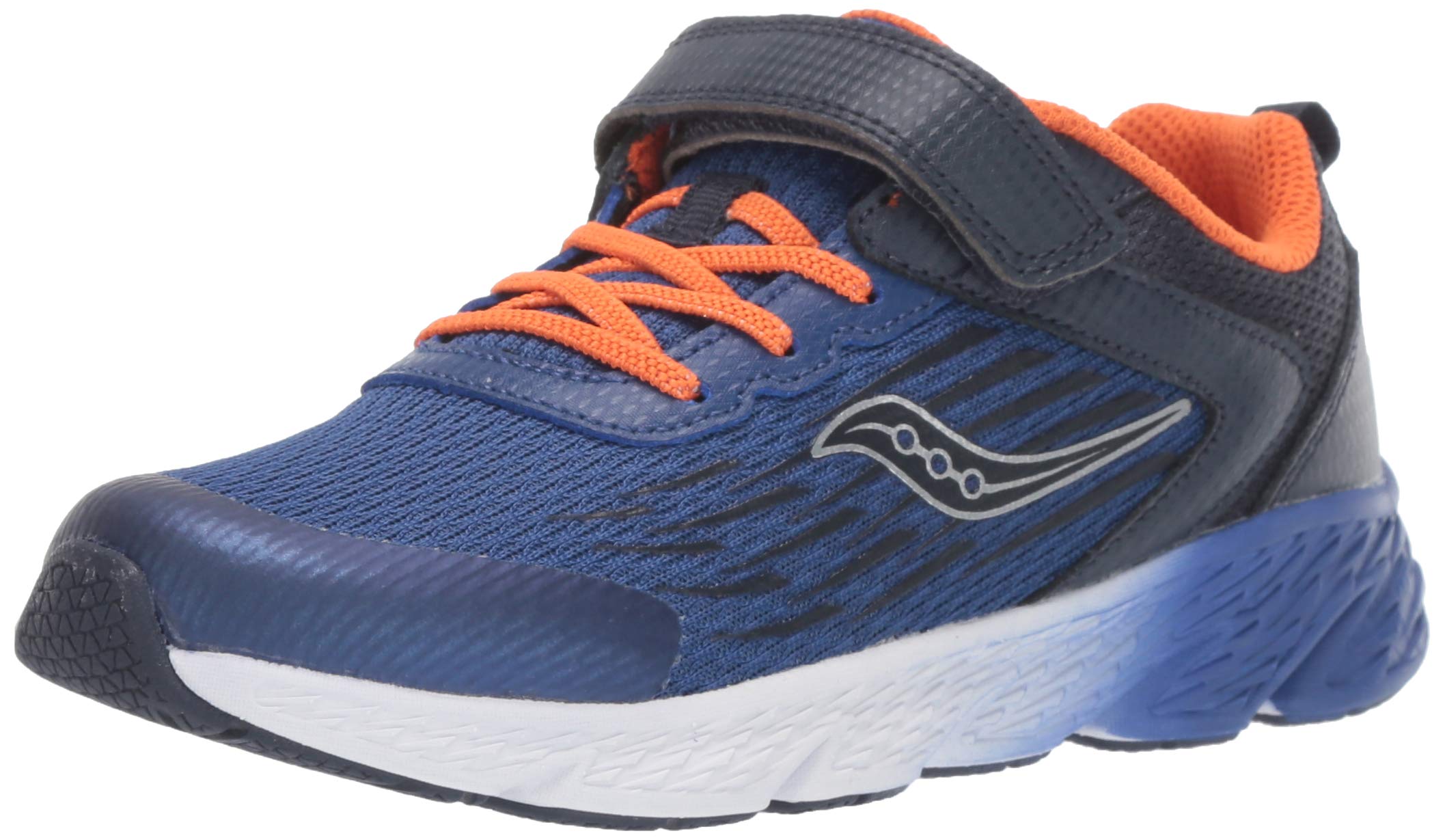 Saucony Wind A/C Running Shoe, Navy, 4 Wide US Unisex Big_Kid