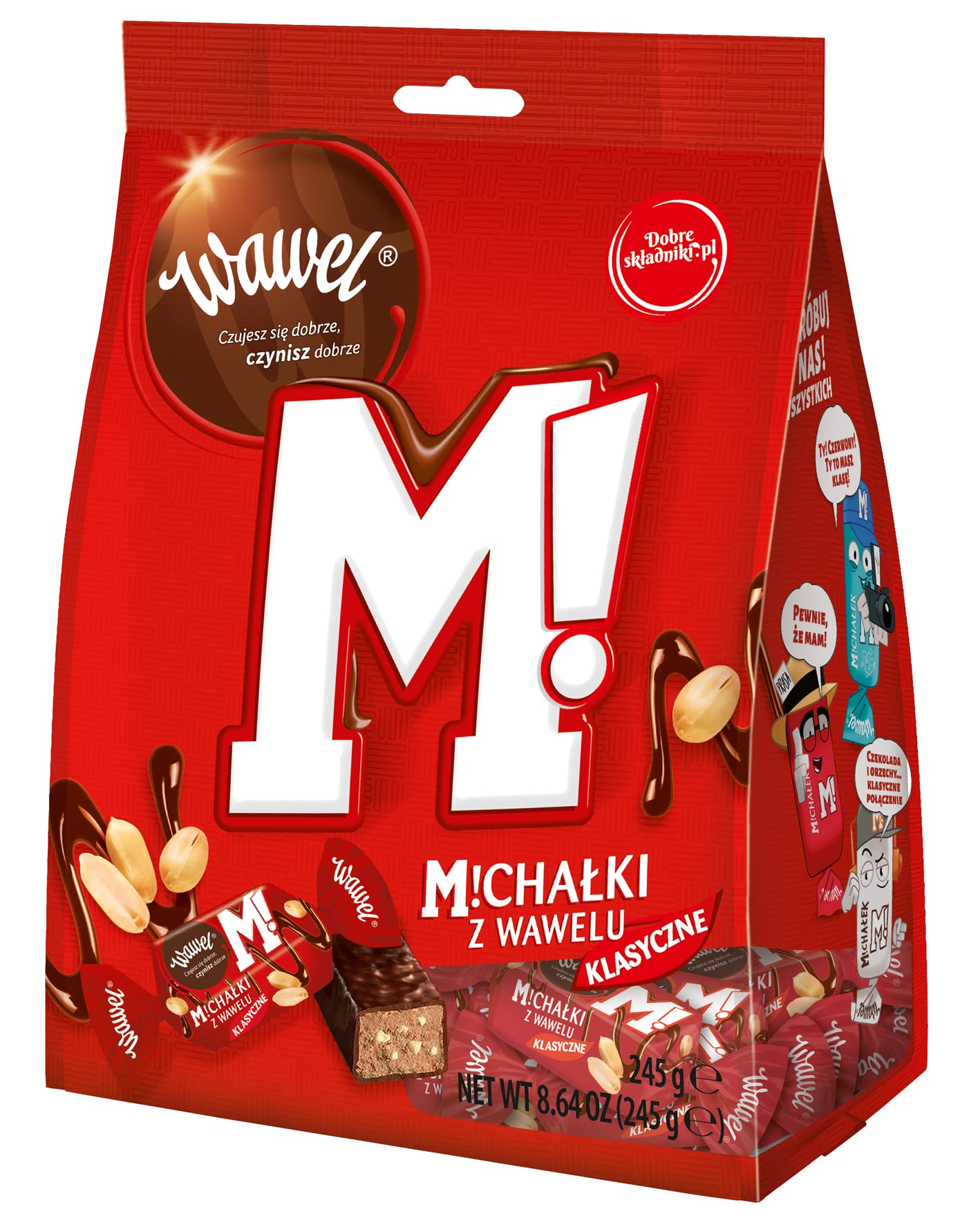 Wawel "Michalki Klasyczne" Confect with peanuts in chocolate 245 g