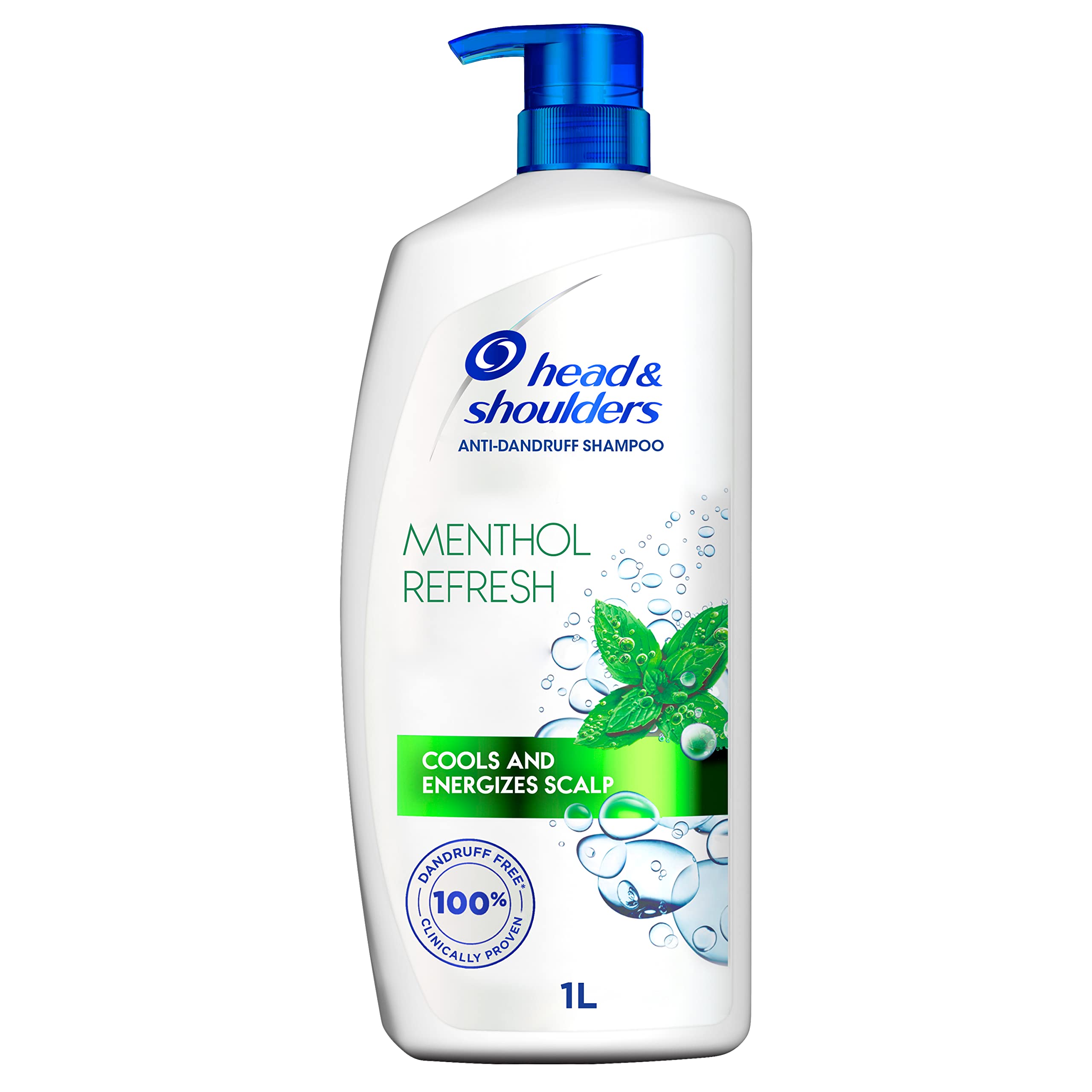 Head & Shoulders Menthol Refresh Anti-Dandruff Shampoo for a Cool and Energized Scalp, 1L - Packaging May Vary