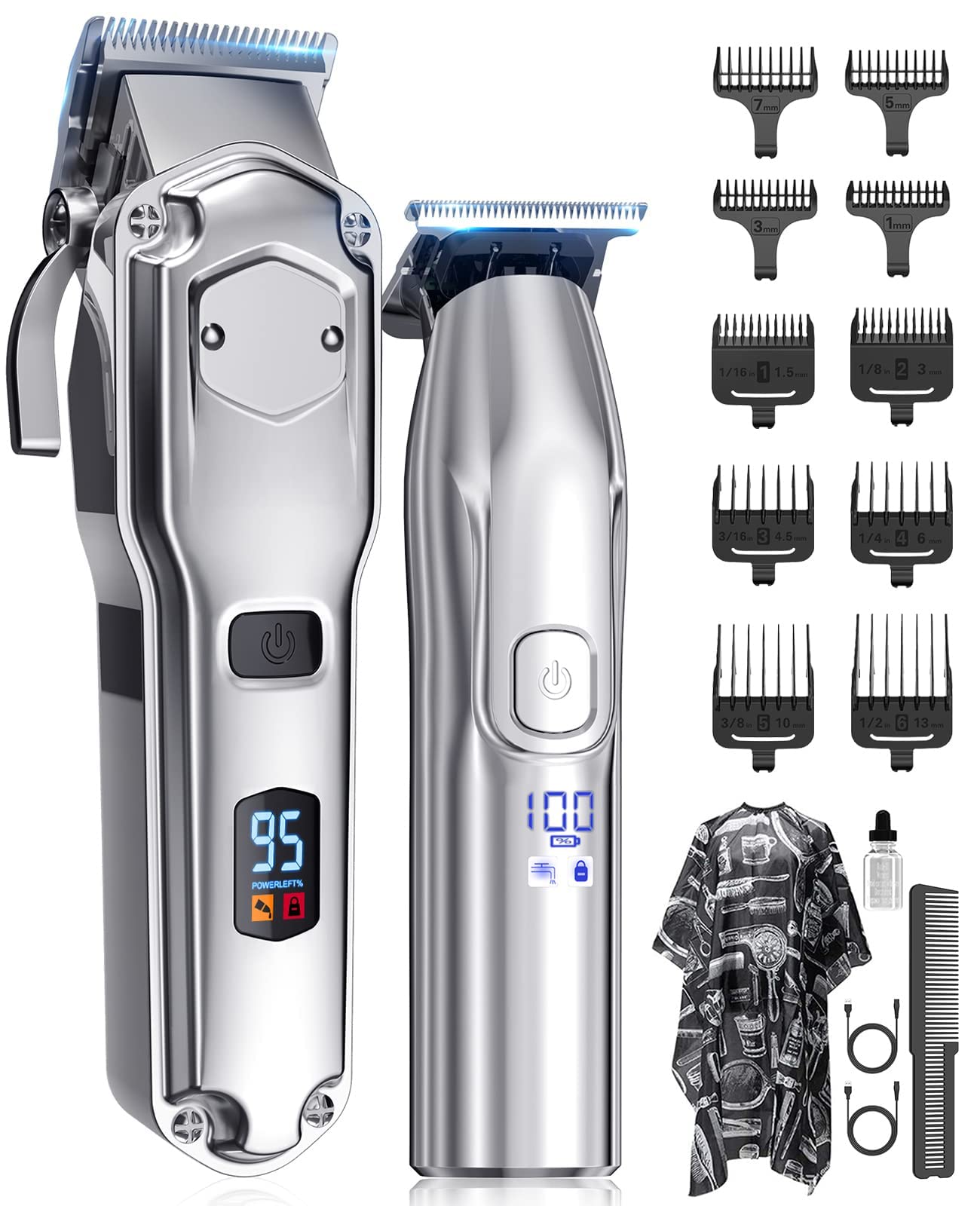 Jack & Rose Clippers and Trimmers Set, Cordless Hair Clippers for Men, Barber Clippers Set