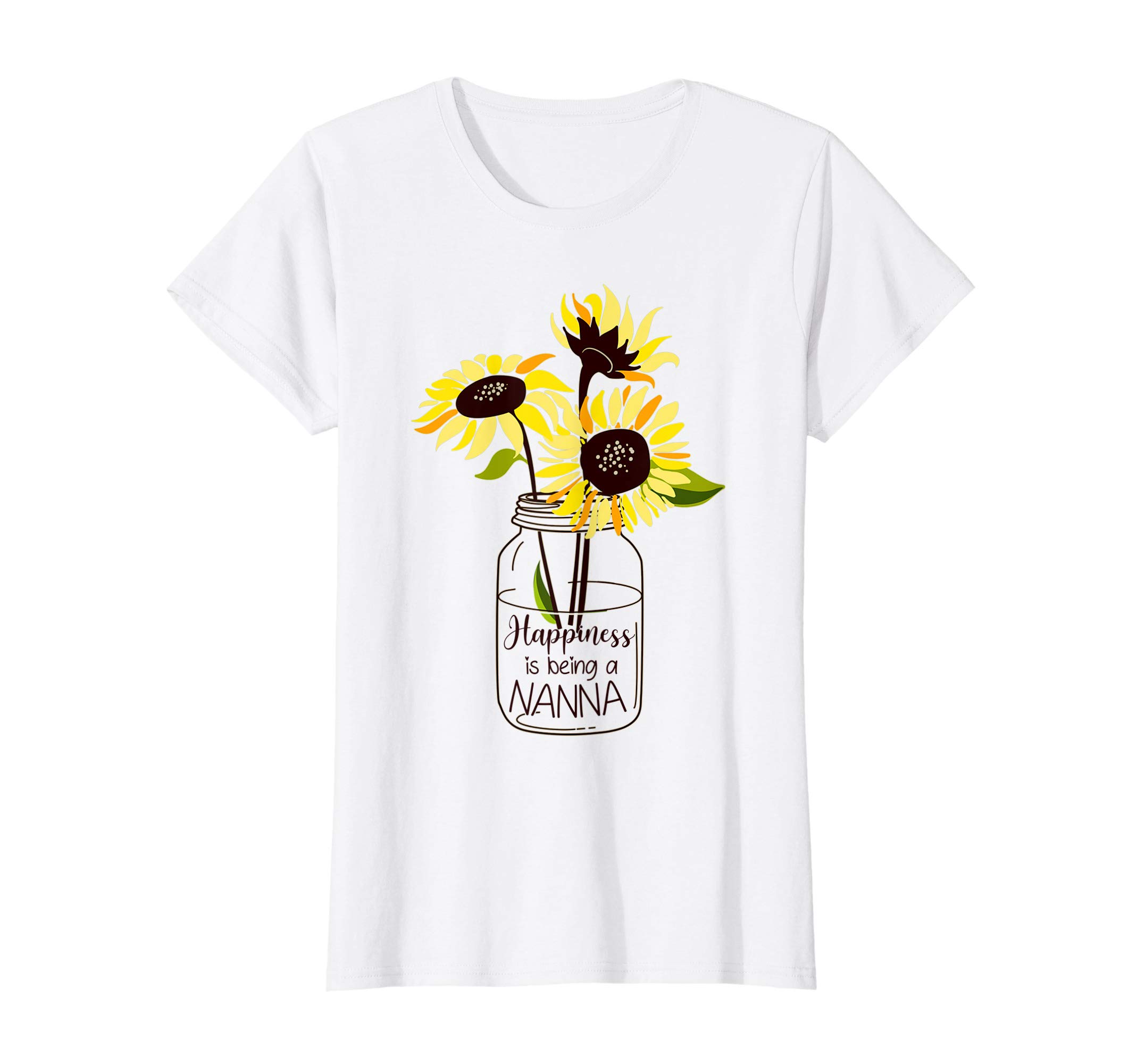 Happiness is Being Nanna Life Sunflower Art Grandma T-Shirt