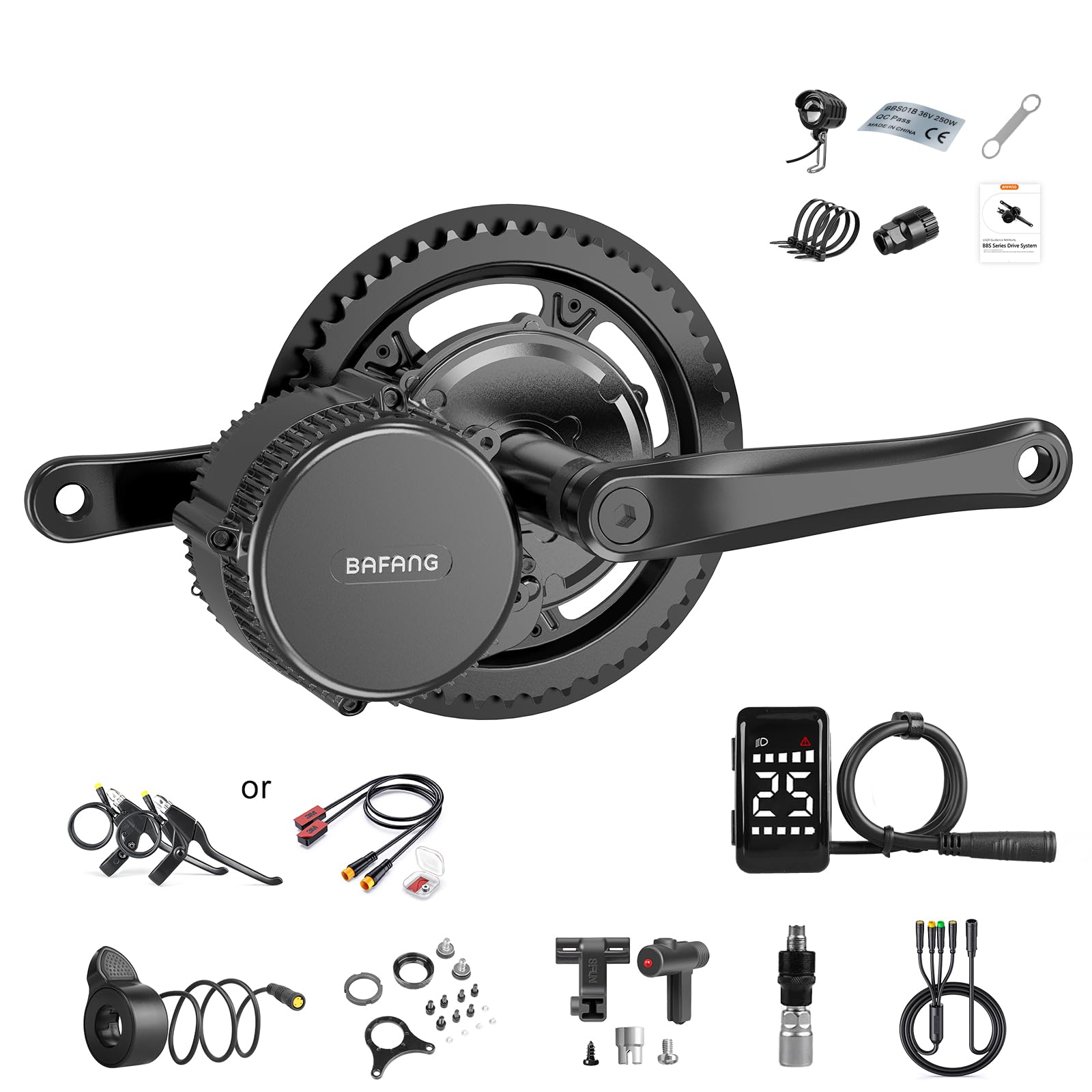 BAFANG 750W Mid Drive Kit,Mid Drive Ebike Conversion Kit Brushless Upgraded Motor with LCD Digital Display Chainring for Commuter Bike,Recumbent Trike,Mountain Bike,Cargo Bike