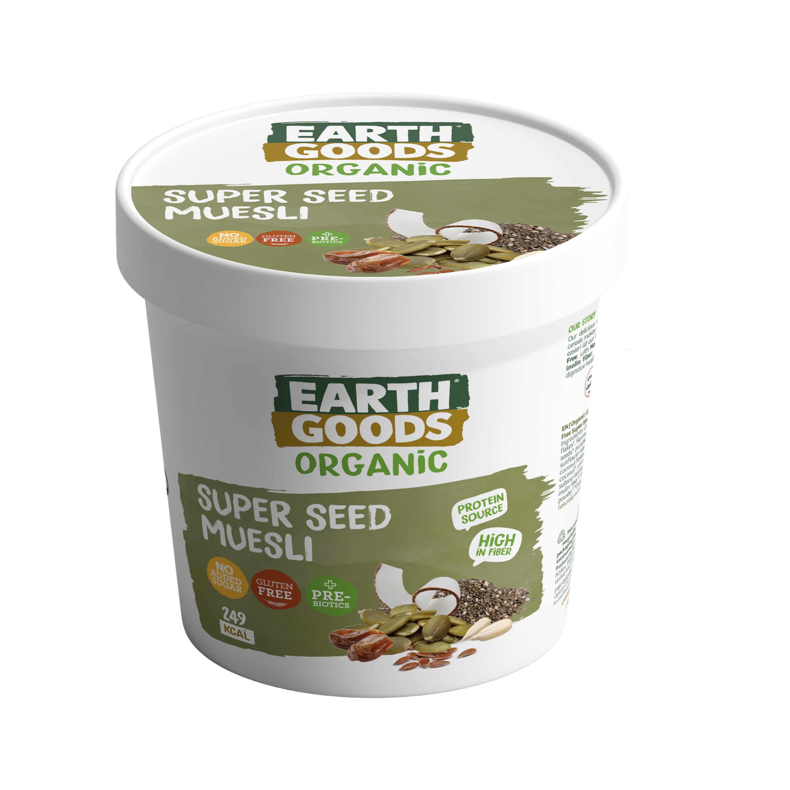 Earth Goods Organic Gluten Free Super Seed Muesli, Breakfast on the Go, 60g