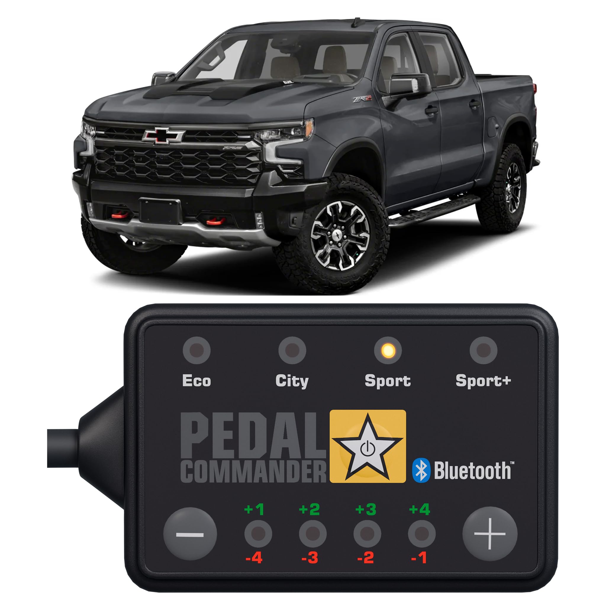 PEDAL COMMANDER for Chevrolet Silverado 2019+ Throttle Response Controller Fits: 4th Gen, 1500, 2500, 3500, LT, LTZ, RST, WT, High Country 2.7L 3.0L 4.3L 5.3L EcoTec3 Vortec Duramax V6 V8