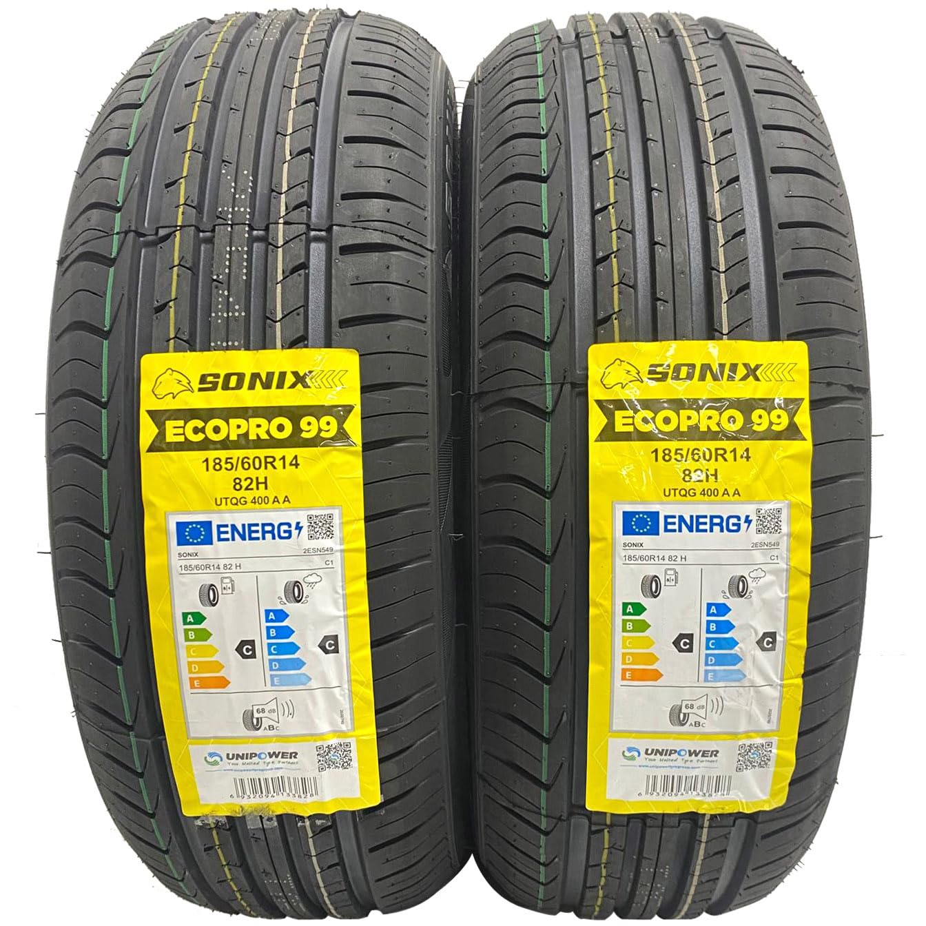 2 X 185 60 14 ECOPRO 99 TYRES 82H 185/60R14 AMAZING C C RATED LABELS CHEAPEST TYRES