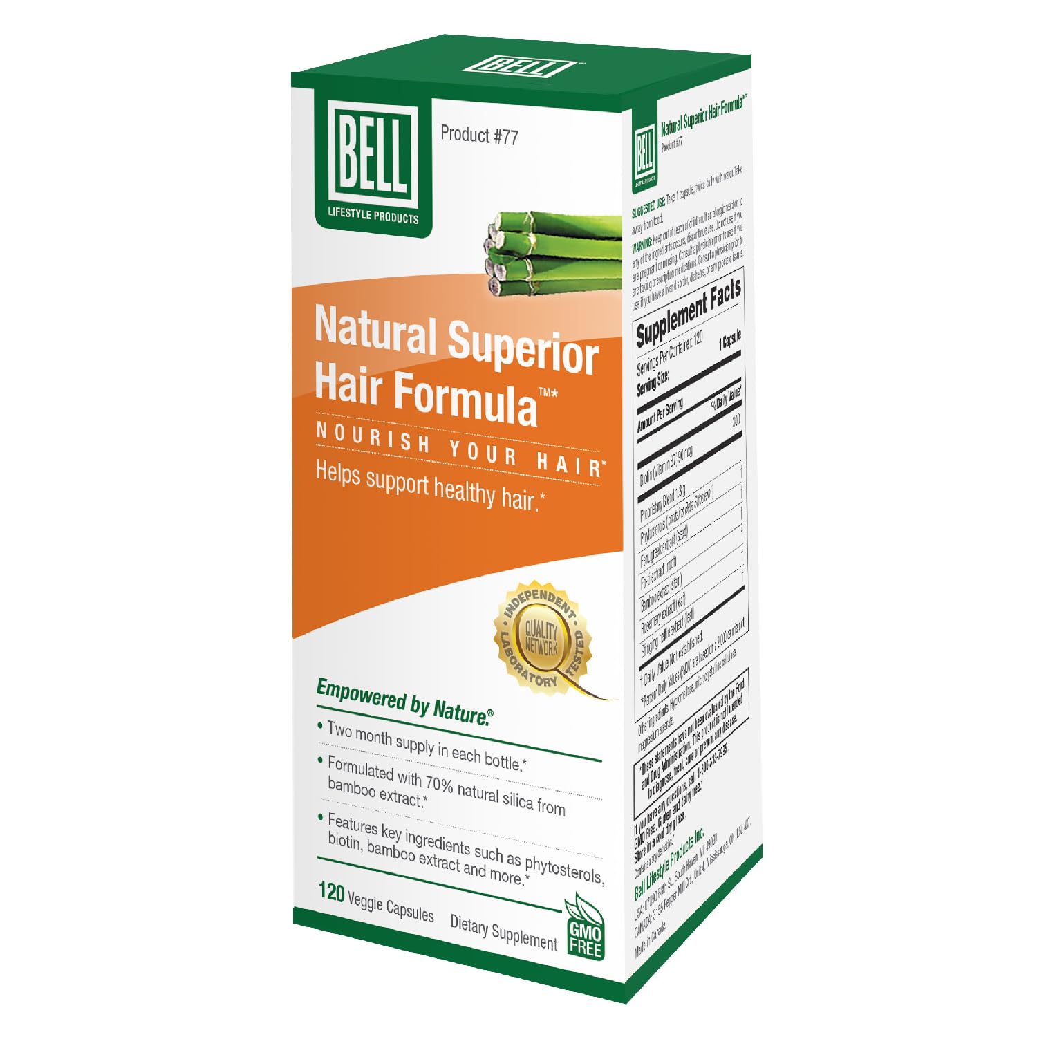 BELLNatural Superior Hair Formula Lifestyle Products - 120 Capsules