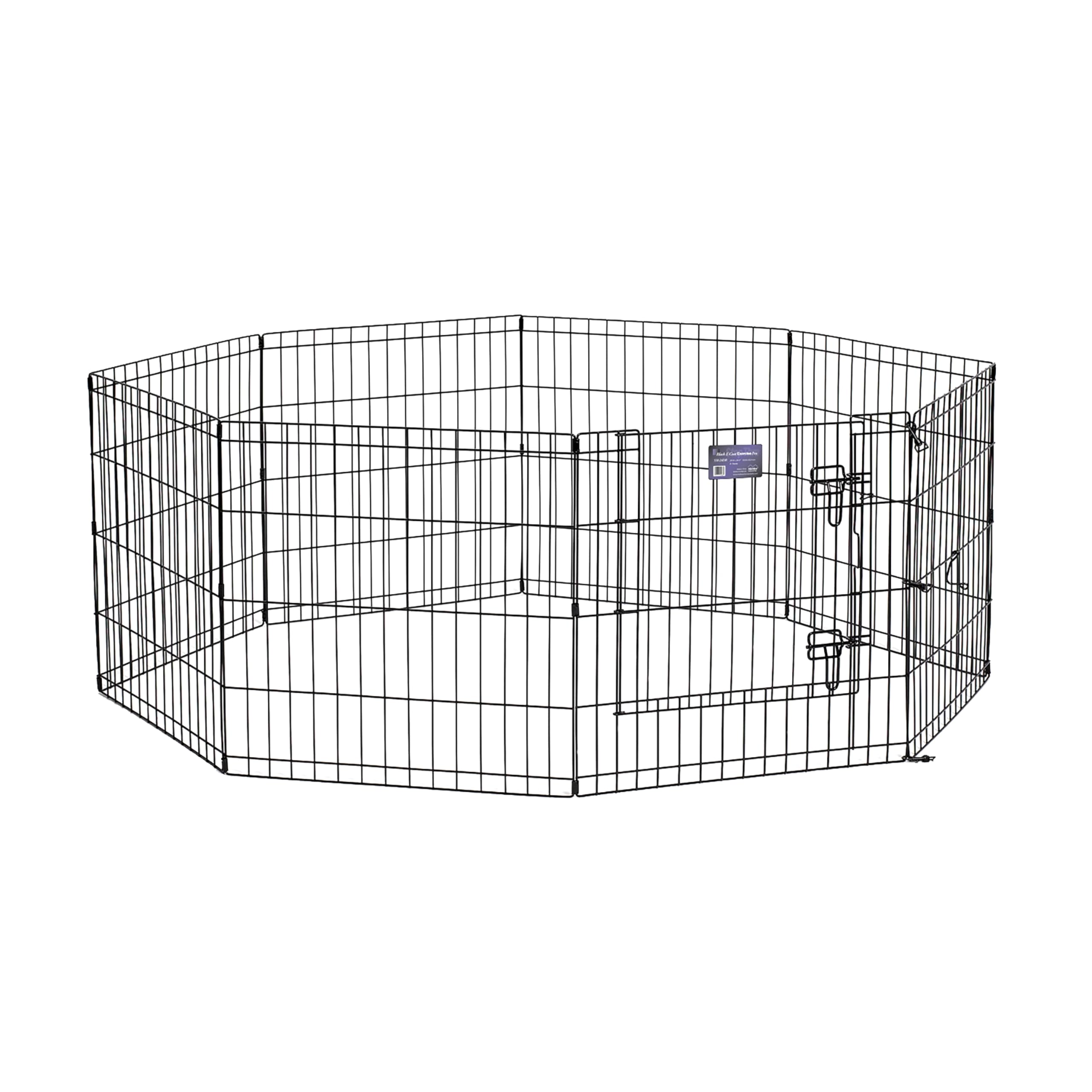 MidWest Homes for Pets Dog Exercise Pen & Playpen, 24"W x 24"H, With Door, Black