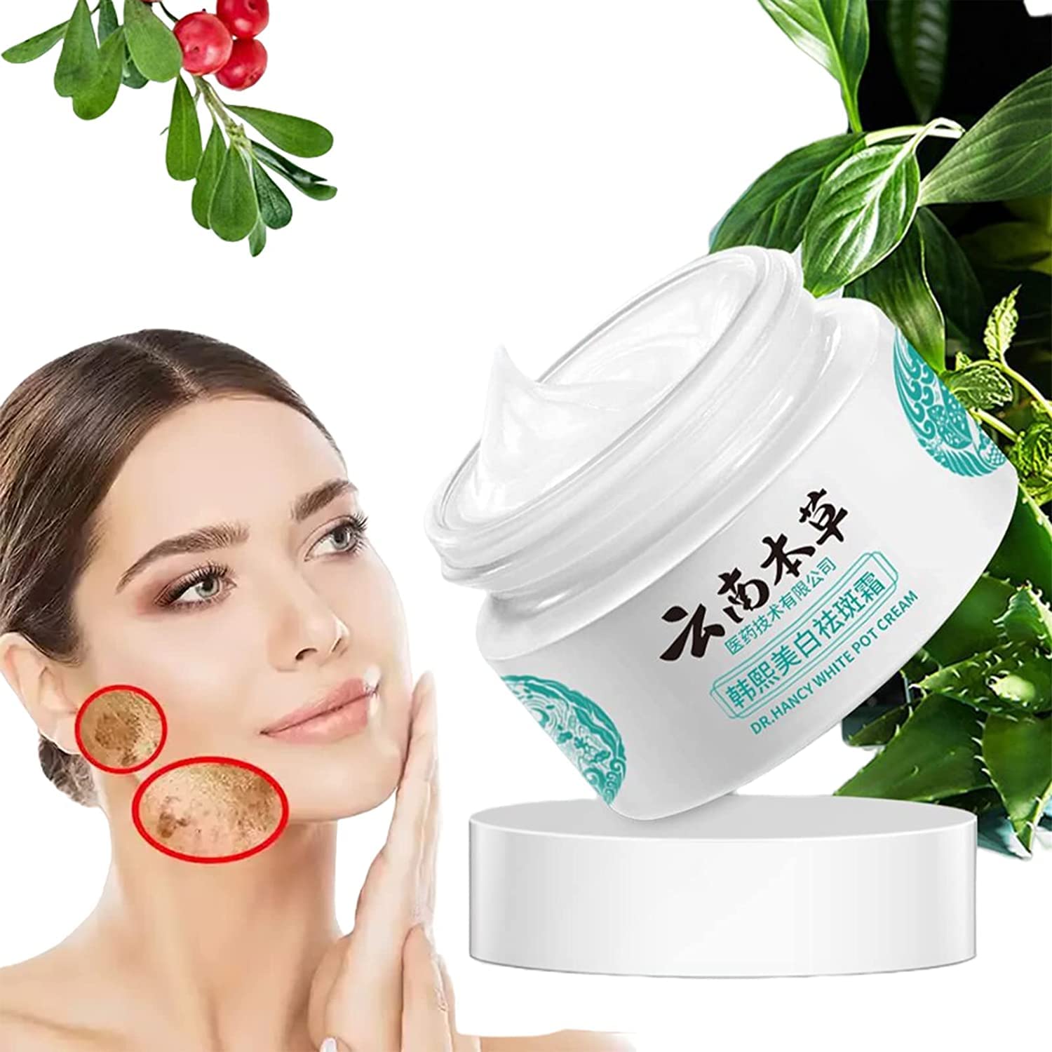 JANGOU Dr Hancy White Spot Cream, Whitening Freckle Cream Remove Melasma Cream, Dark Spot Remover for Face Hyperpigmentation Treatment, Smooth Skin Face Moisturizer Cream for All Skin Types (1PCS)