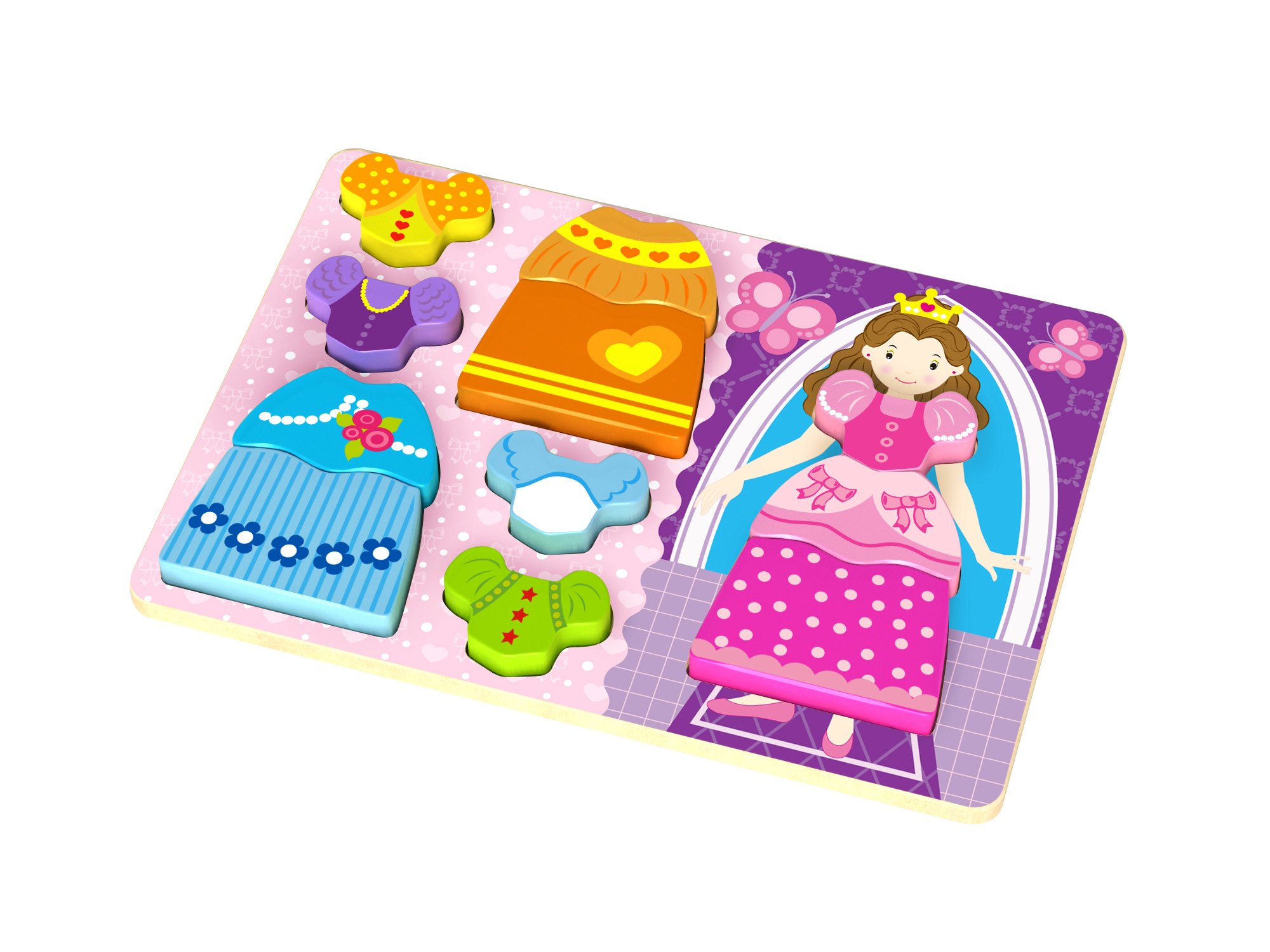 Tooky ToyTKC478 Wooden Chunky Puzzle Princess, Multicolour