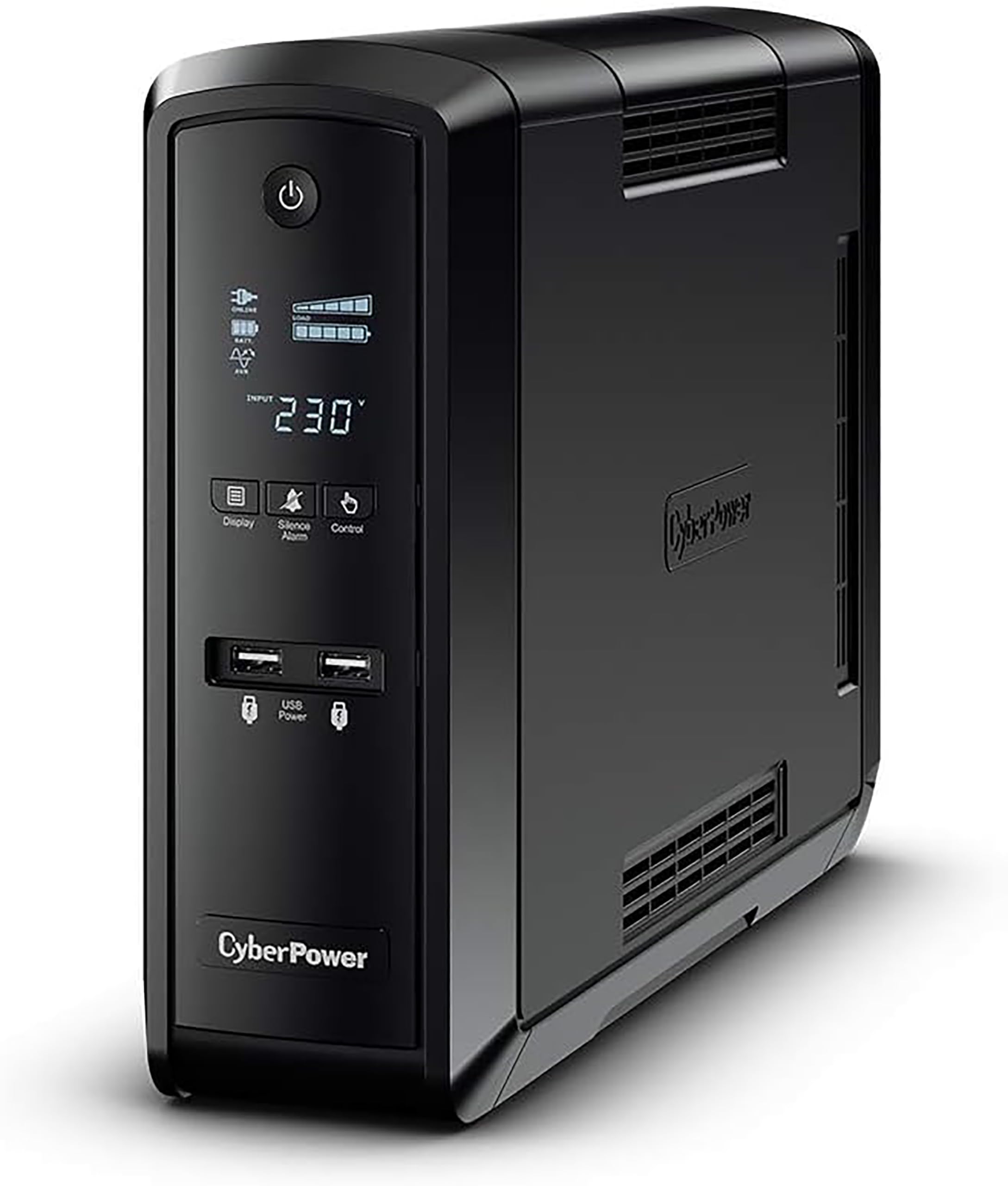 CyberPower CP1300EPFCLCD-UK PFC Series, 1300VA/780W, 6 Outlets (4 IEC + 2 UK), AVR, Active PFC compatible, Tower, Black