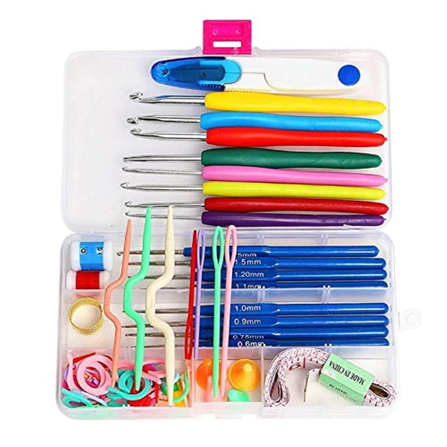 1 Set Knitting Tools 16 Sizes Stainless Steel Plastic Crochet Hooks Needles Stitches knitting Craft Case Crochet Set for knit