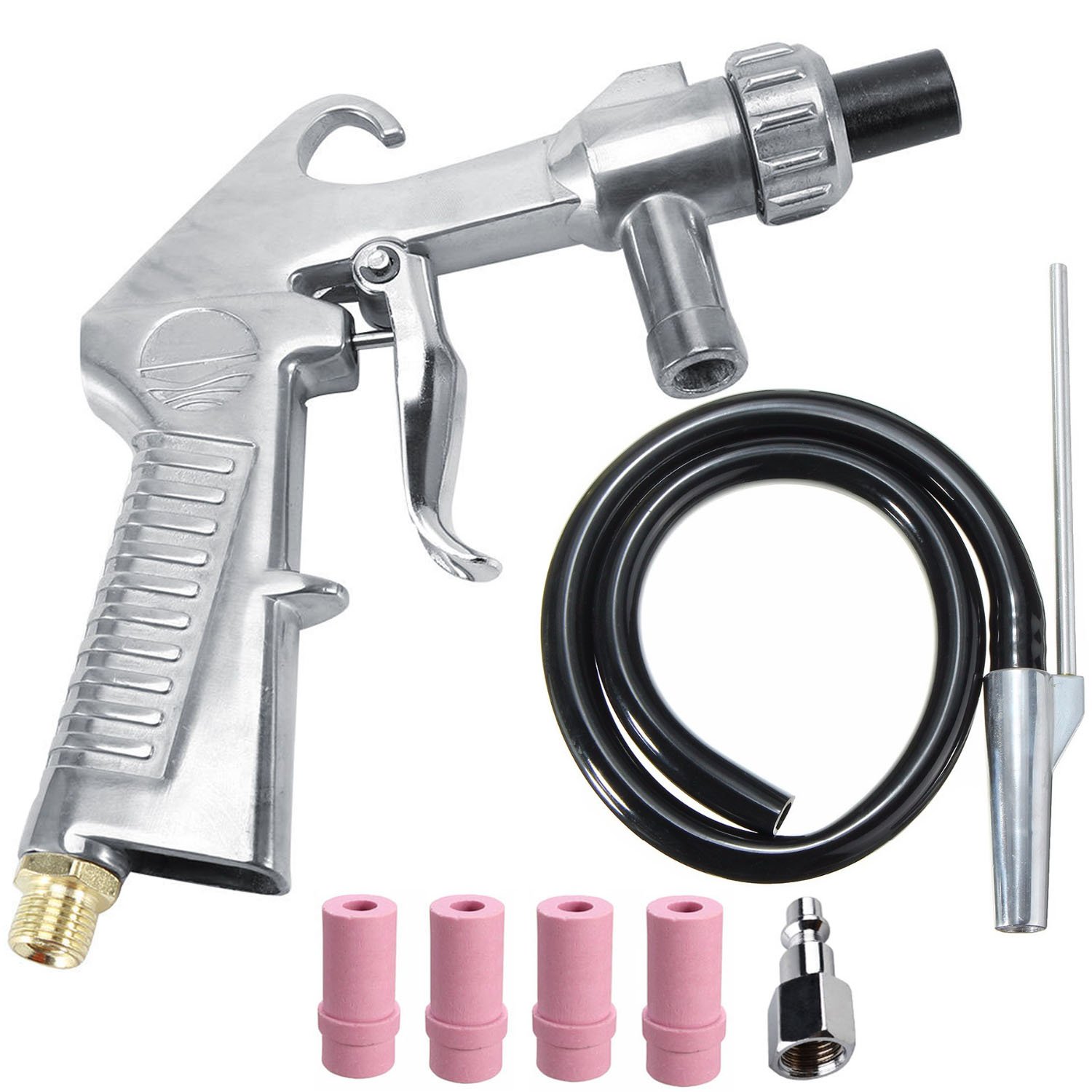 Wogoboo Sand Blaster Kit Blasting Grit Shot Sandblaster Siphon Feed Gun Nozzle Tube Rust Remove Abrasive Sand Blasting for Sandblast Cabinets