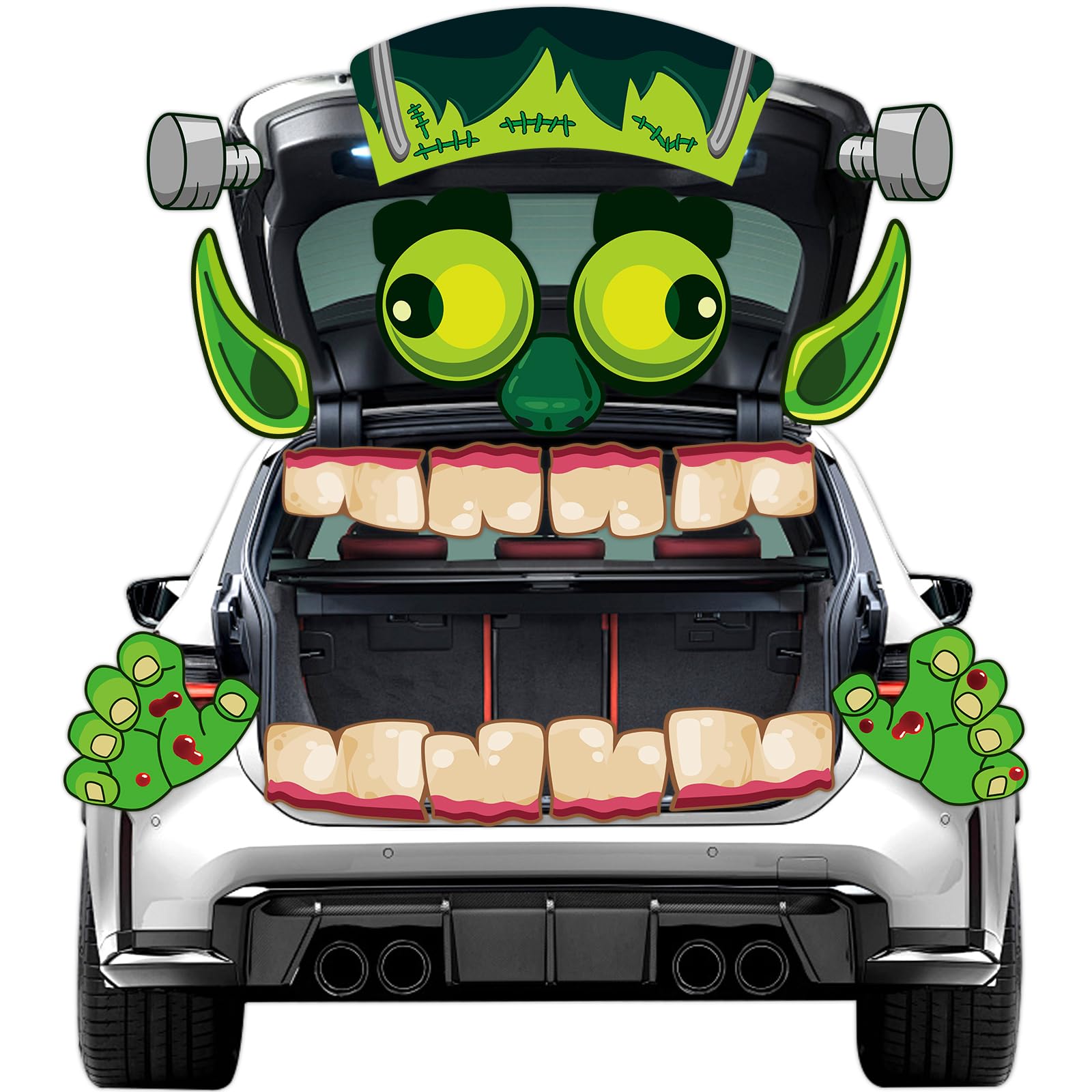 Halloween Trunk or Treat Car Decorations Kit Frankenstein Decor for SUV Outdoor Archway Garage Door Window Stickers