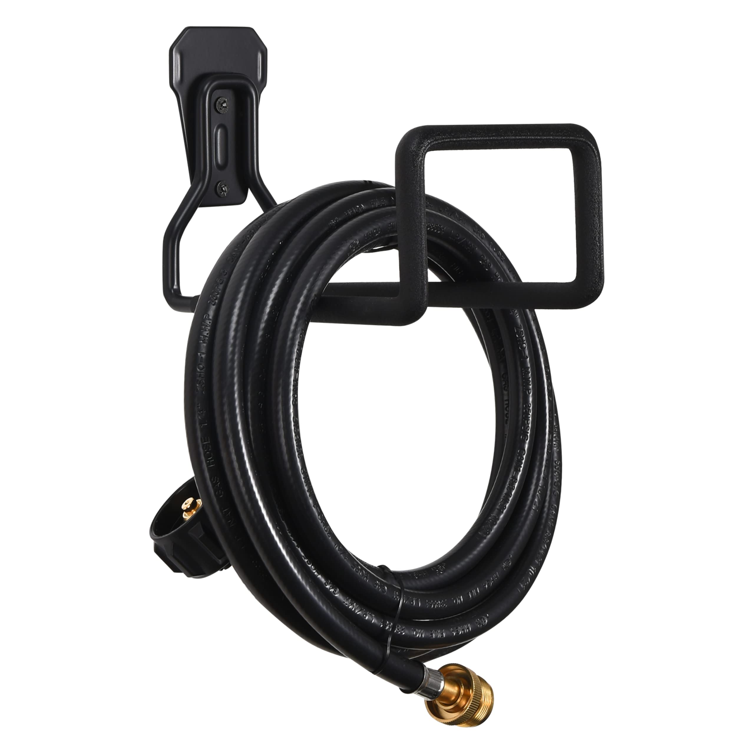 2wayzHose Holder for Garden - Water Hose Reel Holder - Heavy Duty Hose Metal Wall Mounted - Suitable for Garden Hose, Expandable Hose, Water Hose and Pocket Hose - Durable Hose Organizer, Black