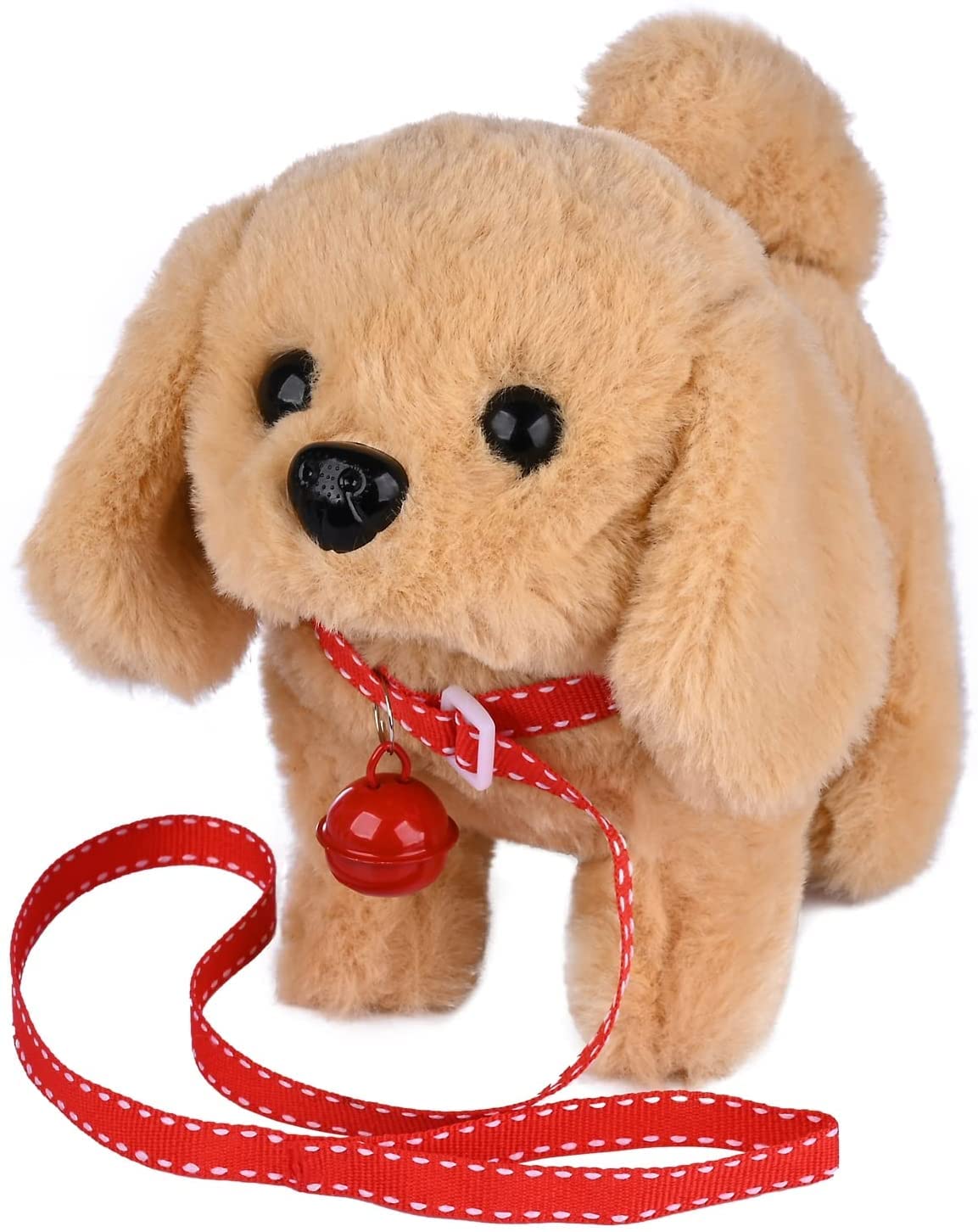 Plush Interactive Toy, Electronic Pet, Plush Golden Retriever Toy Puppy Electronic Interactive Pet Dog, Can Walking, Barking, Tail Wagging, Stretching, Companion Animal for Kids (Golden Labrador)