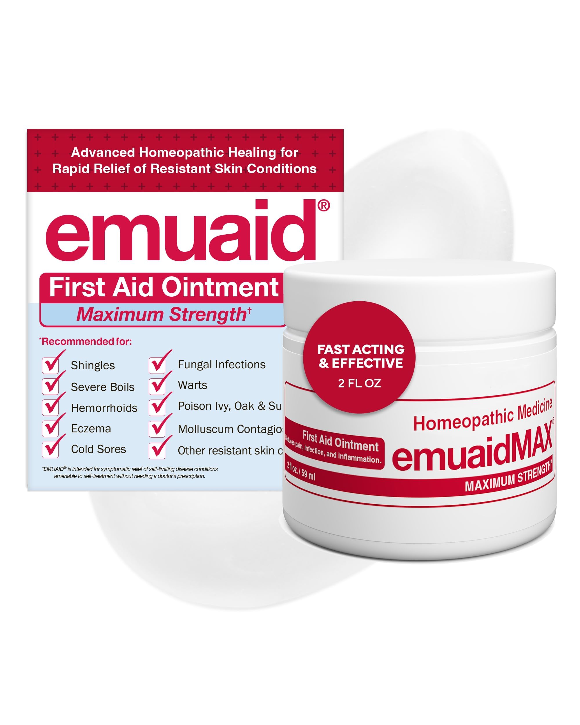 emuaid EMUAIDMAX Ointment for Itchy Skin Conditions | Maximum Strength Treatment for Athletes Foot, Psoriasis, Jock Itch, Anti Itch, Rash, Eczema, Cold Sores, Blisters and Skin Yeast Infection | 2 oz