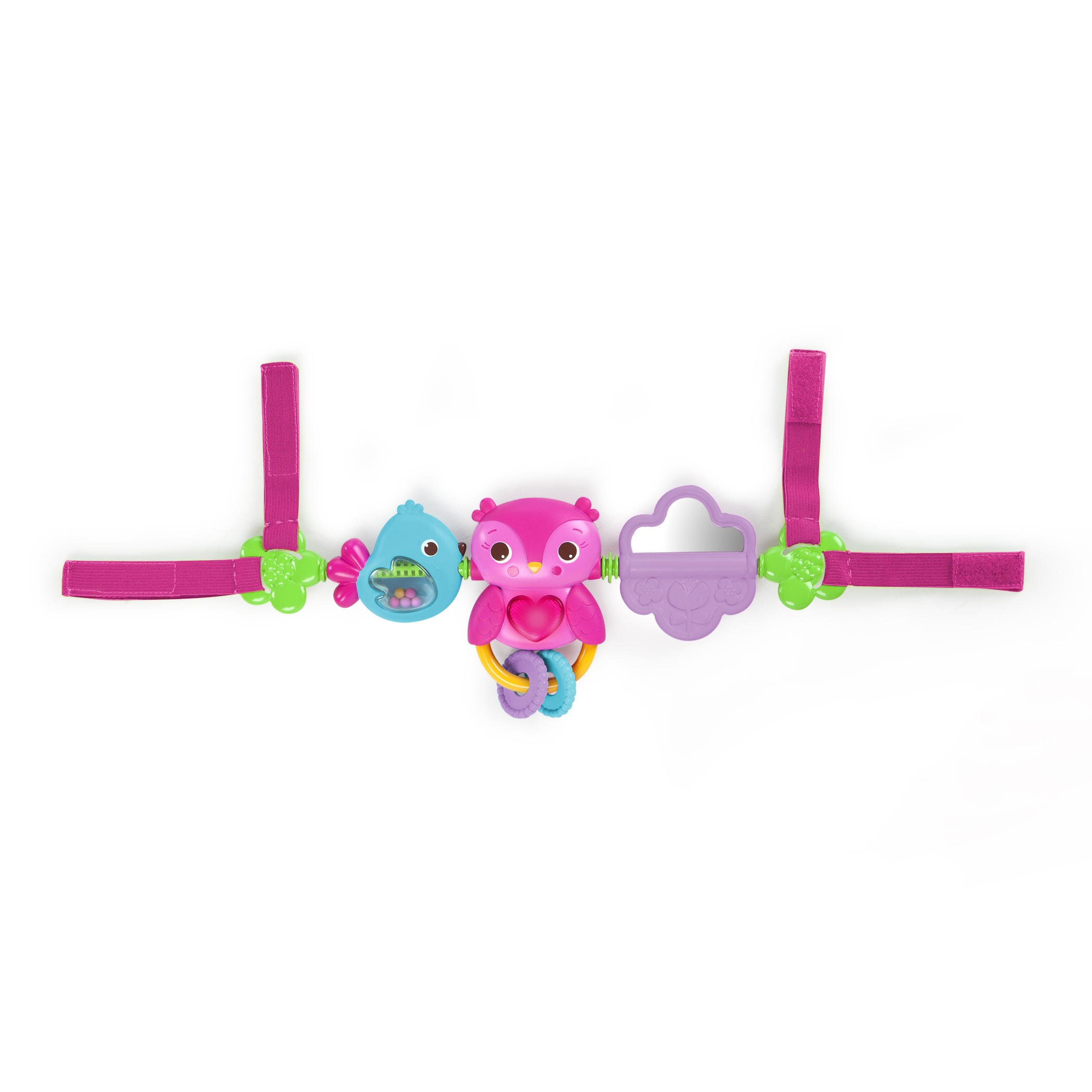 Bright StartsBusy Birdies Carrier Toy Bar™ Take-Along Toy - Pink - Toys play 4 songs with lightshow - 0-36 months - Development baby toy