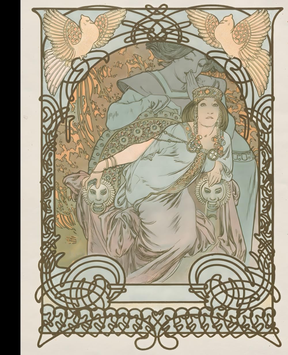 Alphonse Mucha: notebook 120 pags 7,5 x 9,25, Journal for Math and Science, Students, Work, Office, Quad Ruled