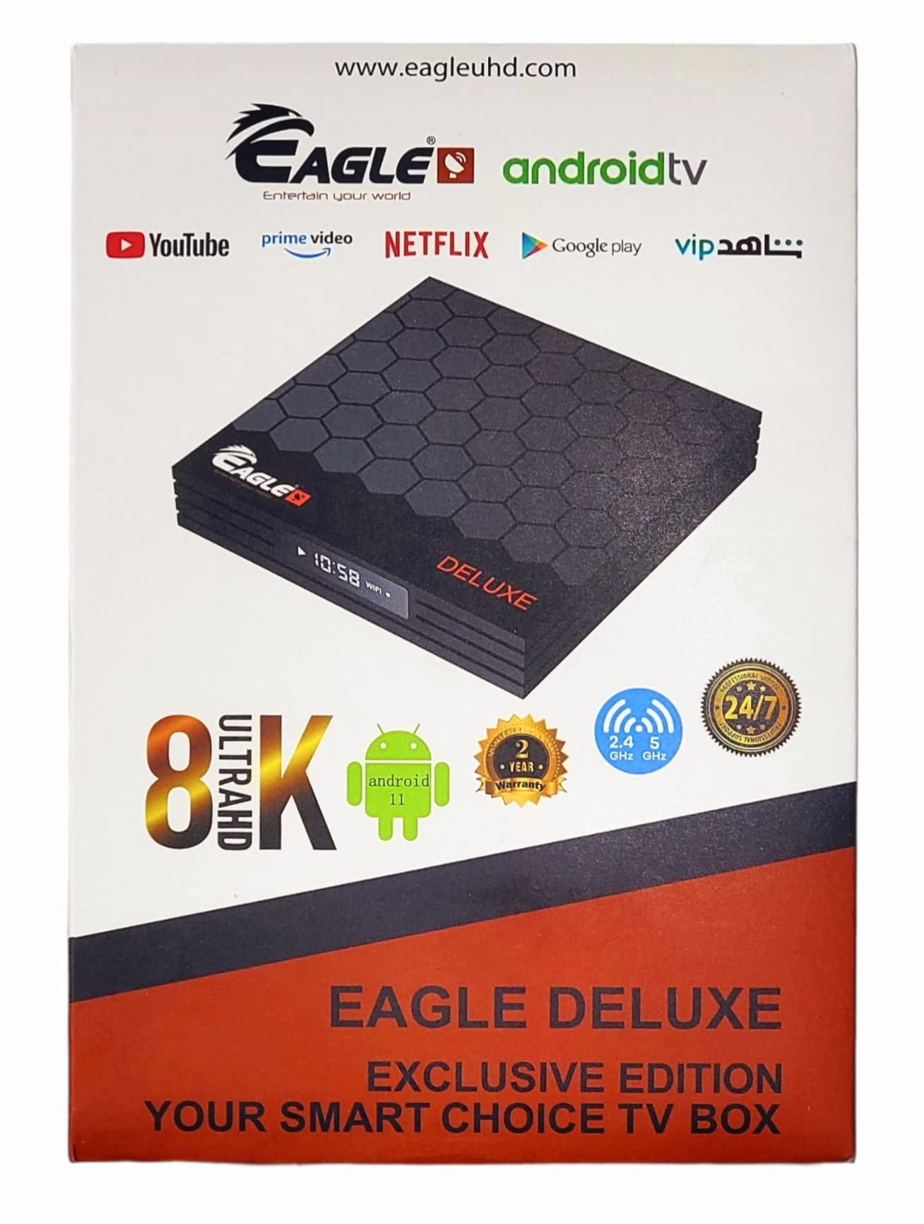 Eagle Deluxe edition 8K Ultra HD 8GB RAM 256GB Storage TV Box