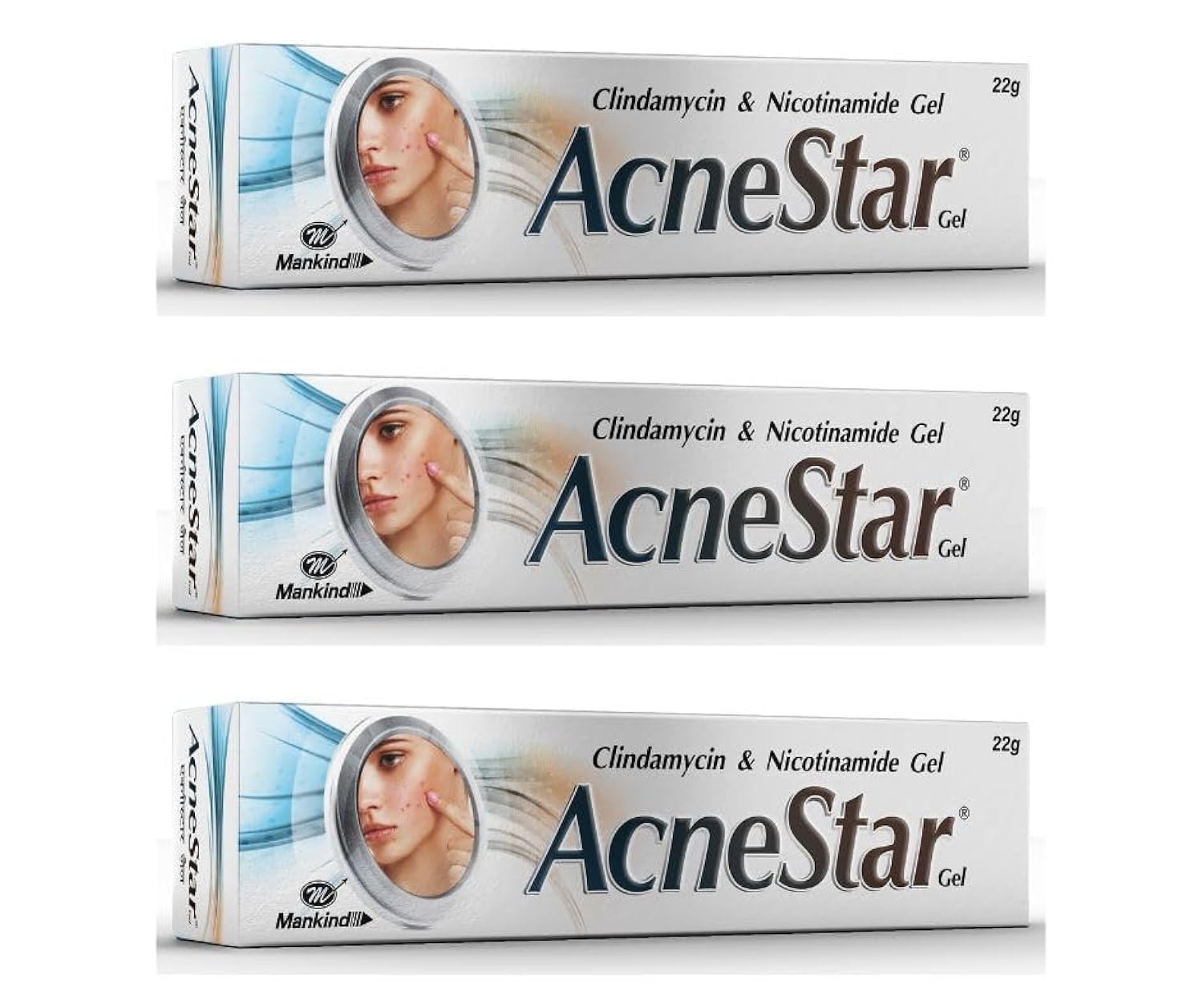 AcnestarGel| Anti-inflammatory | Anti-bacterial | For Acne, Pimples, Whiteheads And Blackheads | (22 gm x Pack of 3)